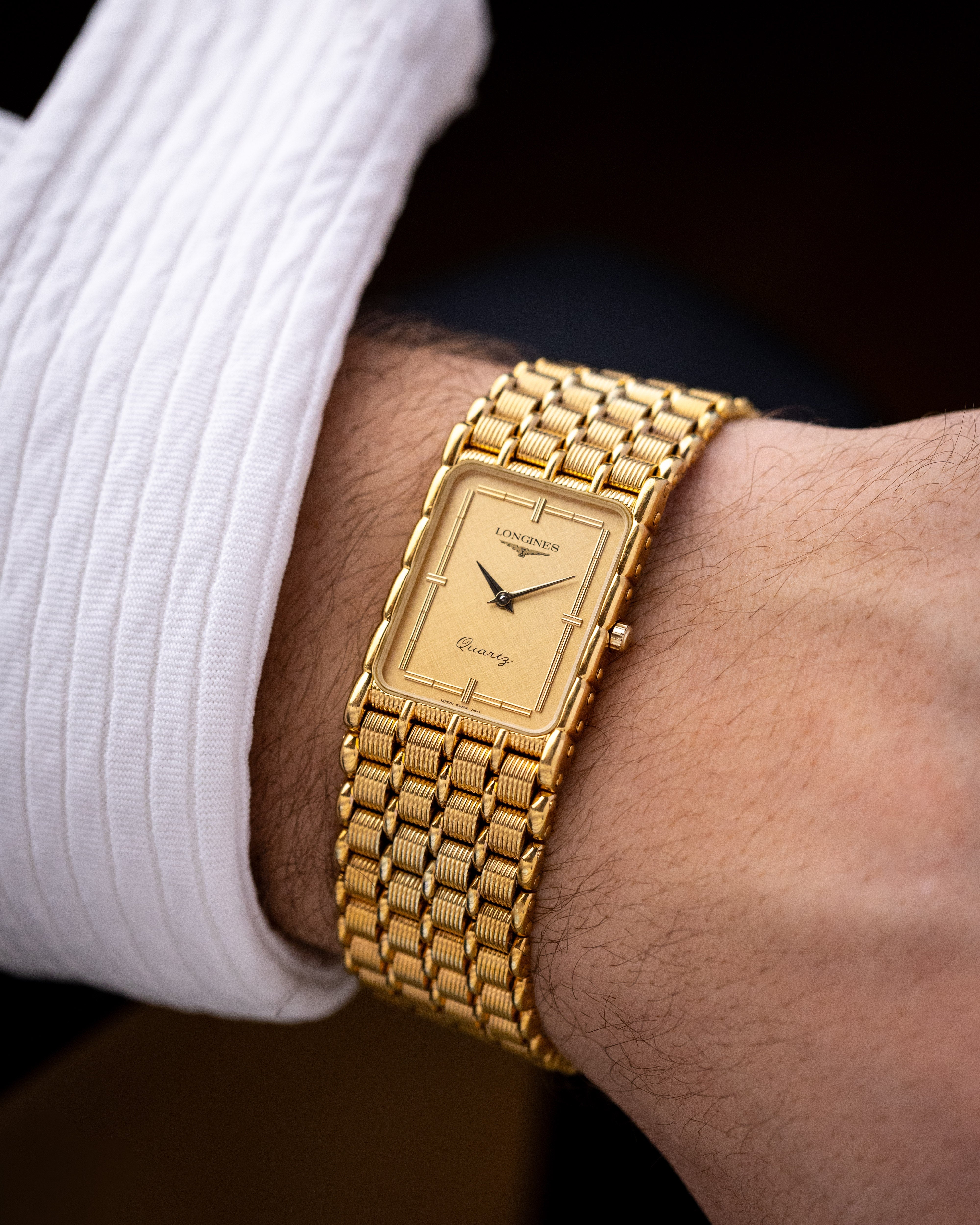 Vintage Longines Art Deco Tank, Ref. MZ5712, Champagne Dial, Quartz from 1980's - DuMarko