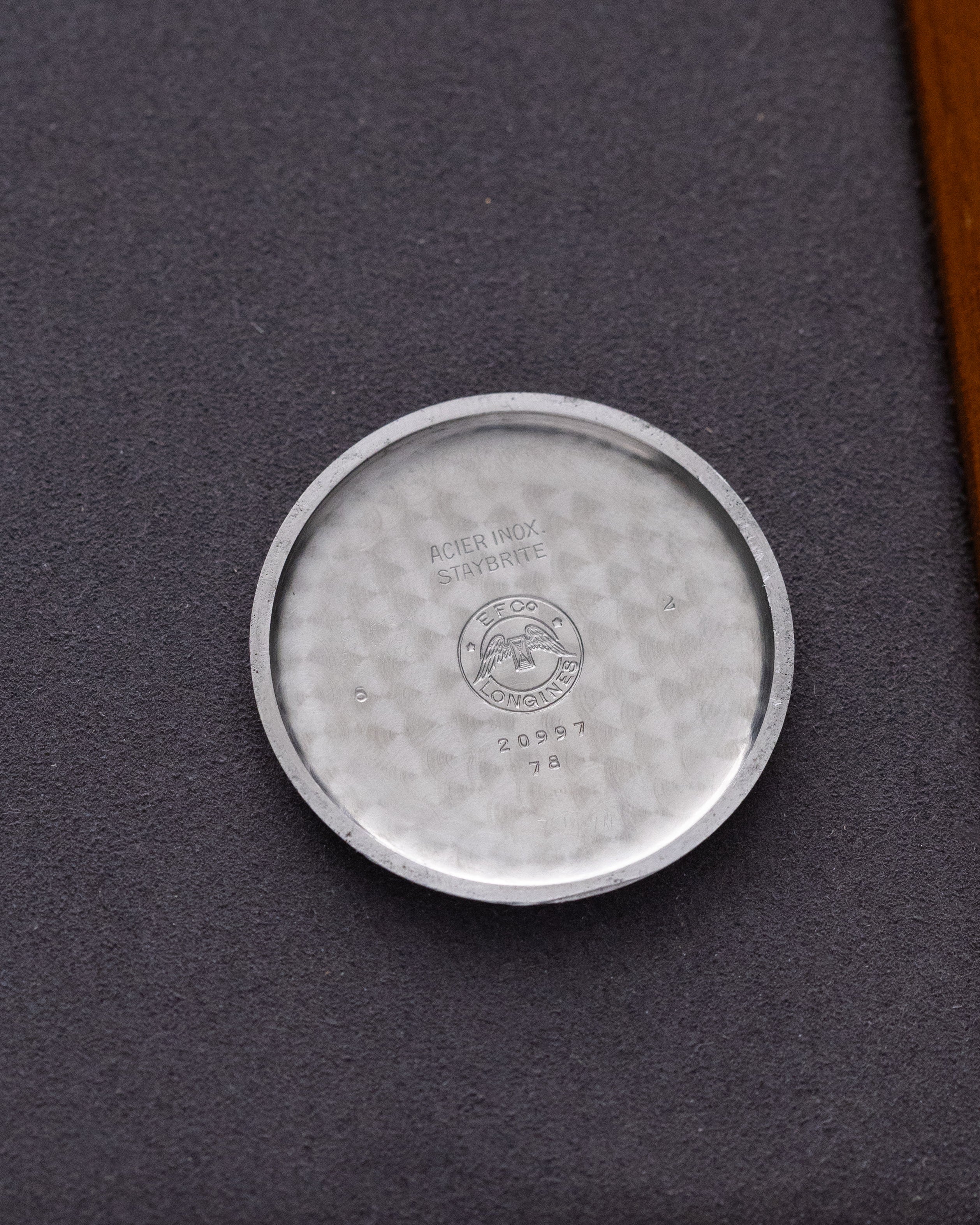 Vintage Longines Calatrava Steel Stepped Case, Ref. 4179, Black Sector glossy dial from 1940 - DuMarko