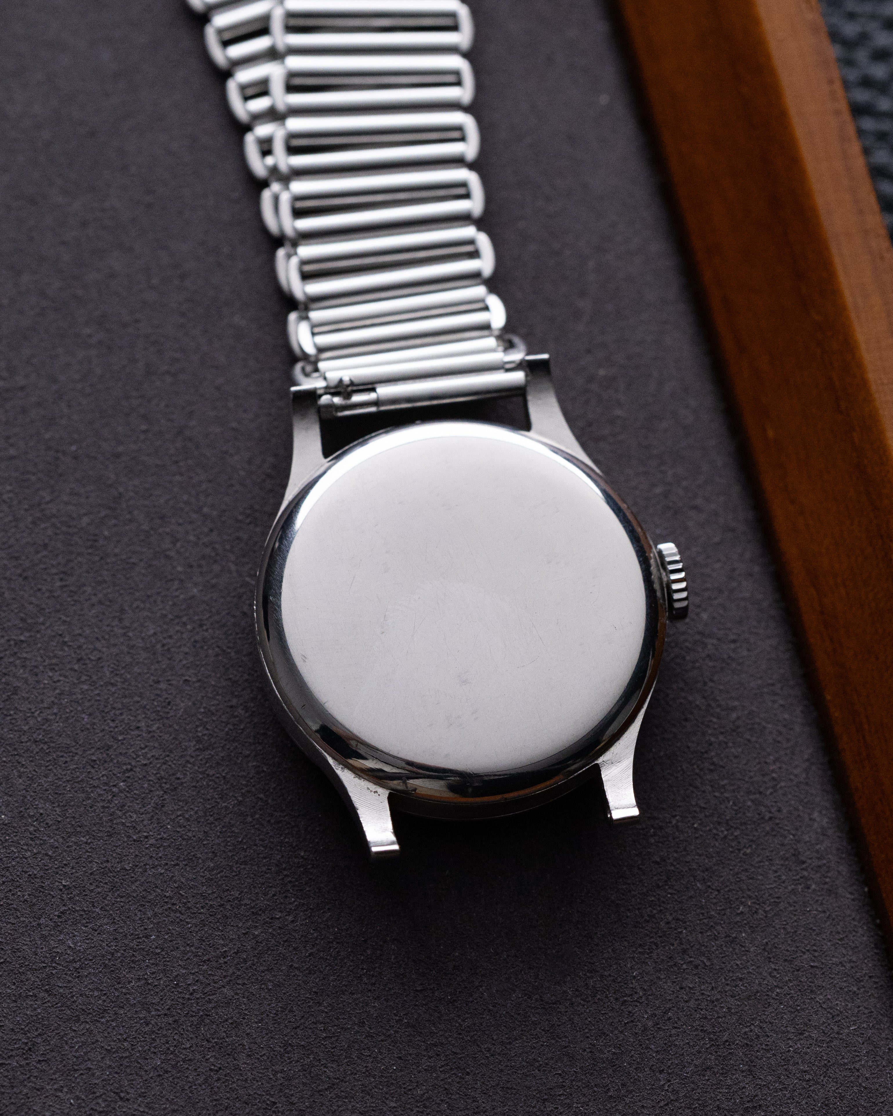 Vintage Longines Calatrava Steel Stepped Case, Ref. 4179, Black Sector glossy dial from 1940 - DuMarko