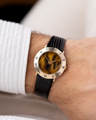 Vintage Longines Dress Watch, Cal. 528, 10K Gold - Filled Case, Tiger Eye Craquelure Dial from 1969 - DuMarko