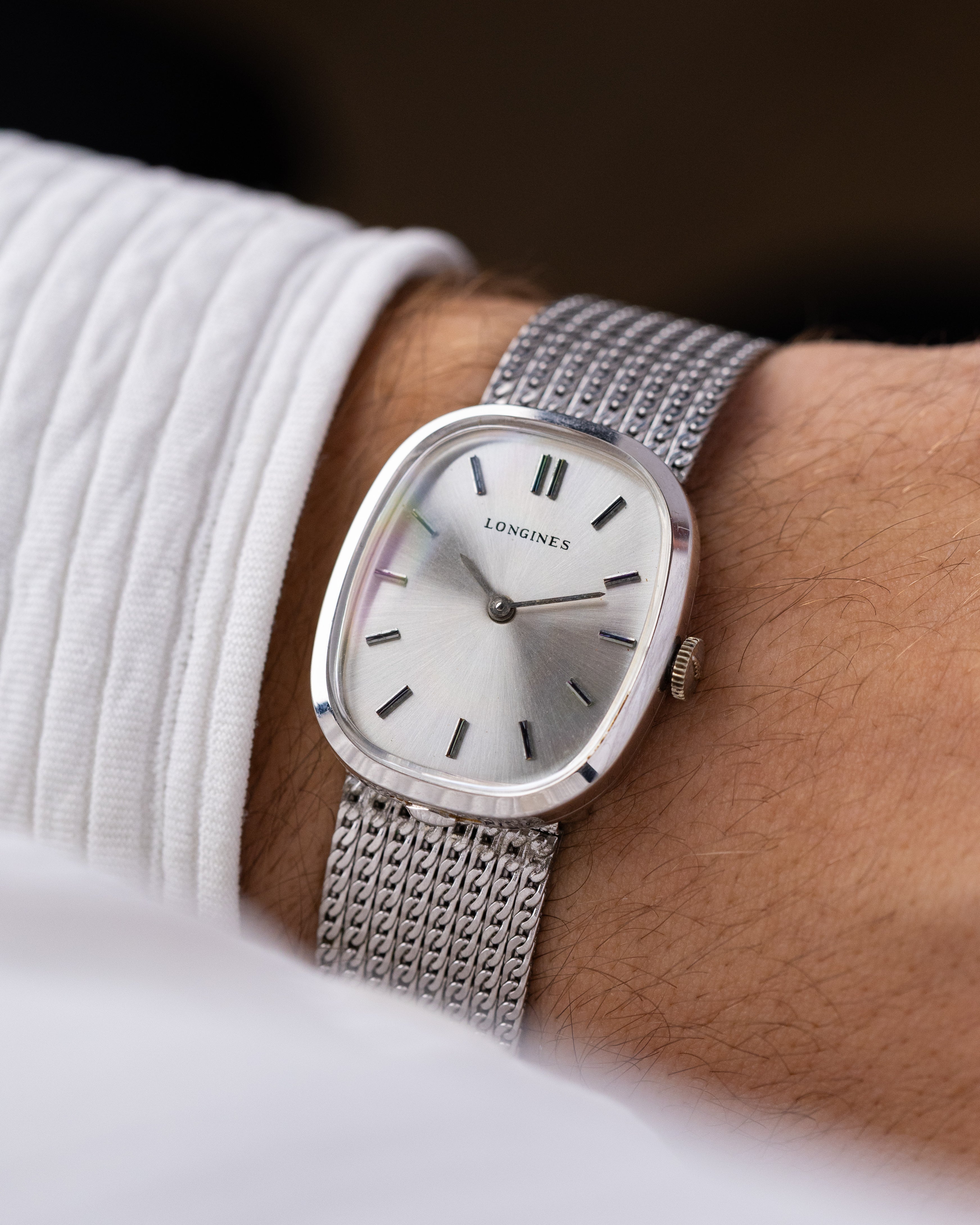 Vintage Longines Ellipse Ref. 3066, 10K White Gold - Filled Dress Watch from 1980's - DuMarko