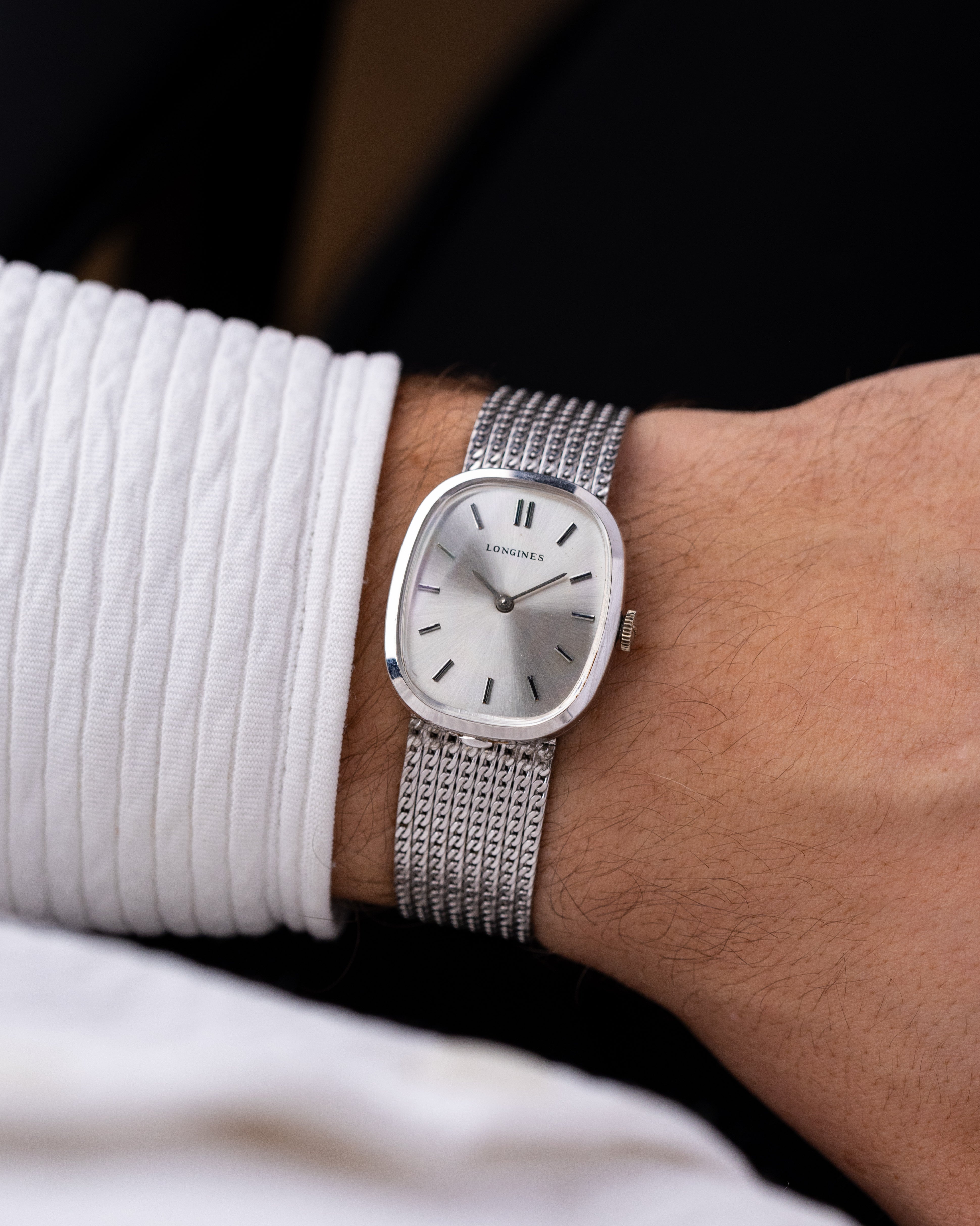 Vintage Longines Ellipse Ref. 3066, 10K White Gold - Filled Dress Watch from 1980's - DuMarko