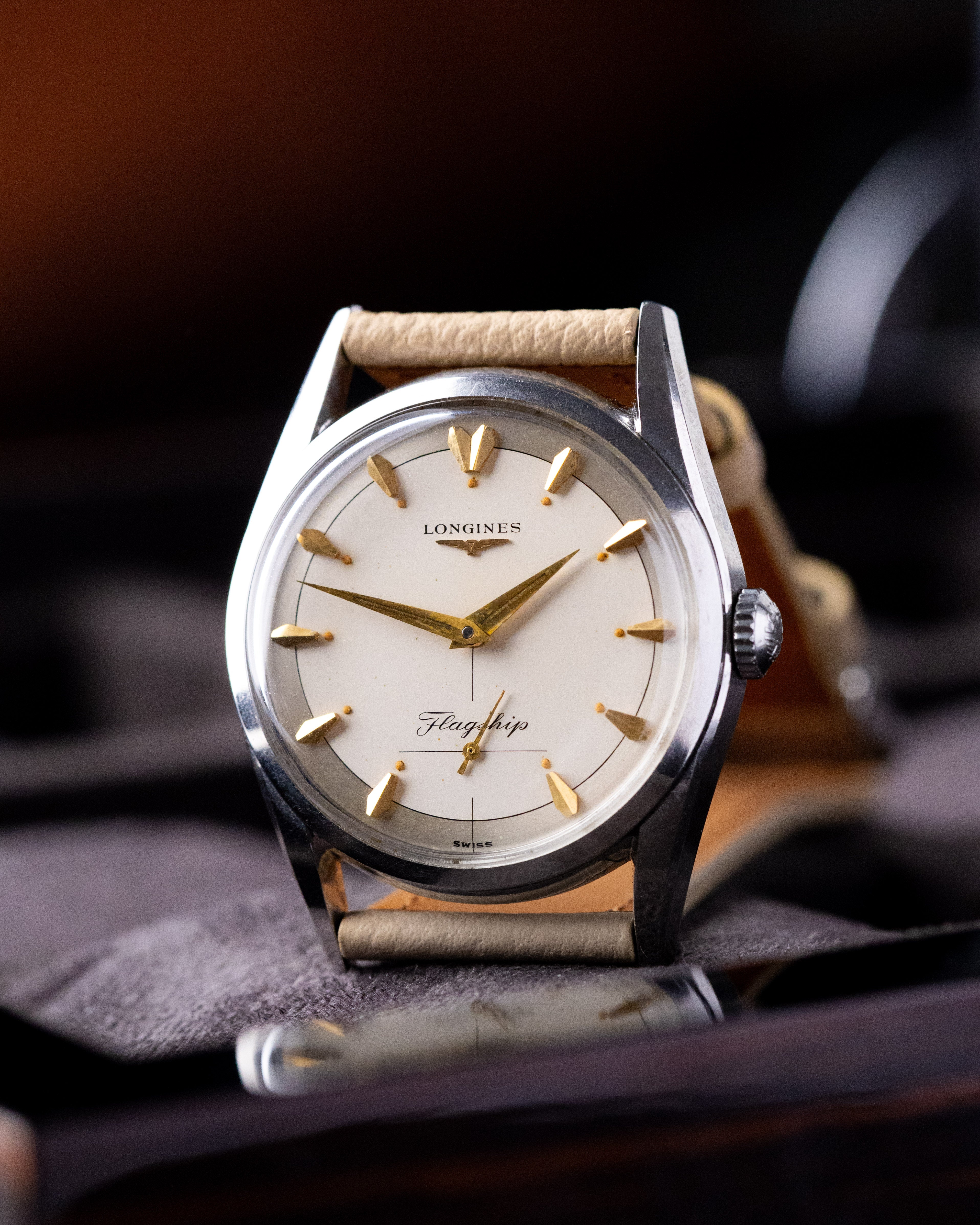 Vintage Longines Flagship Swiss Watch, Two - Tone Dial, Cal. 30L from 1950s - DuMarko