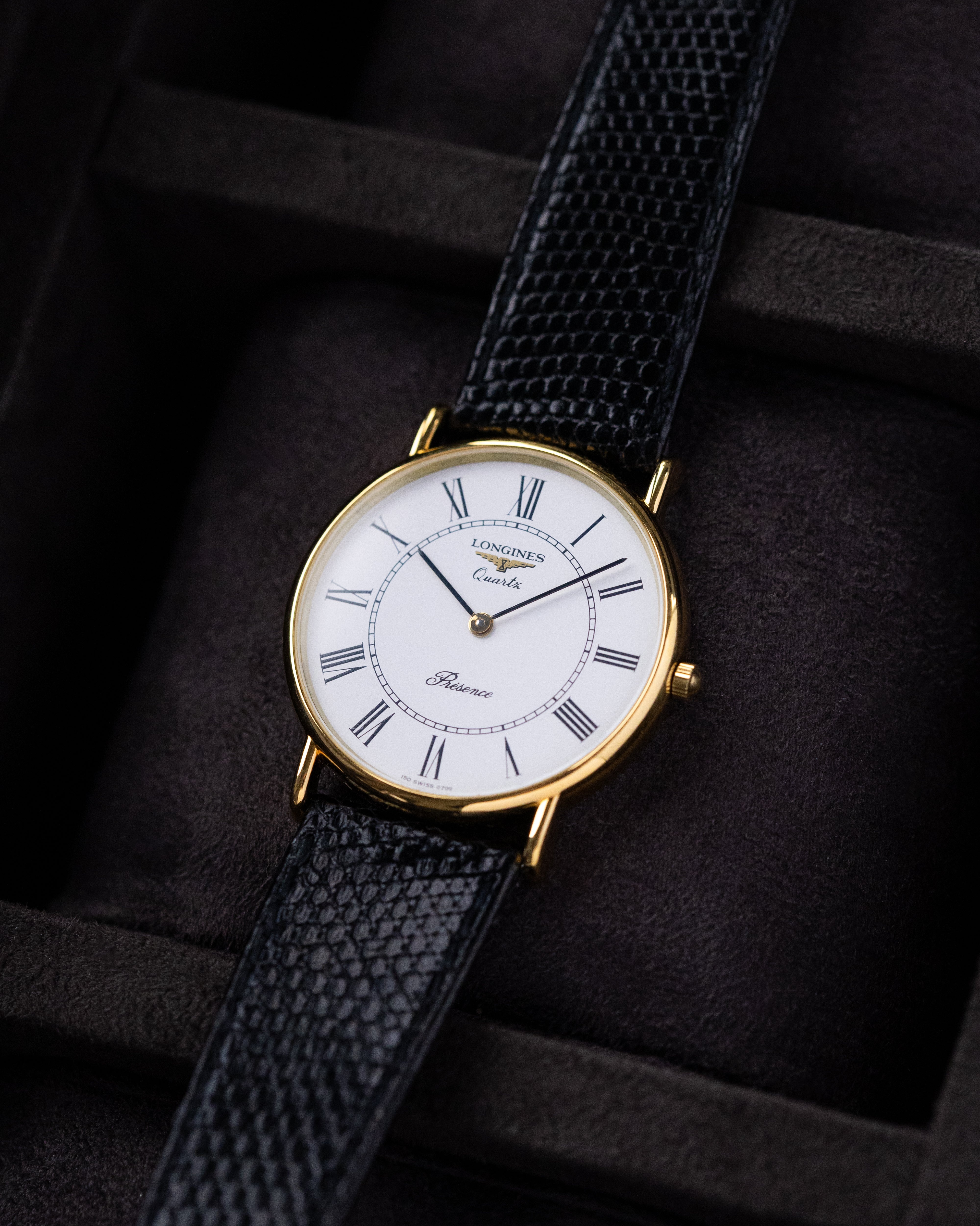 Vintage Longines La Grande Classique Présence Ref. L4.720.2, Quartz Cal. L263.2, Gold Plated, Roman Dial, From 1990s - DuMarko