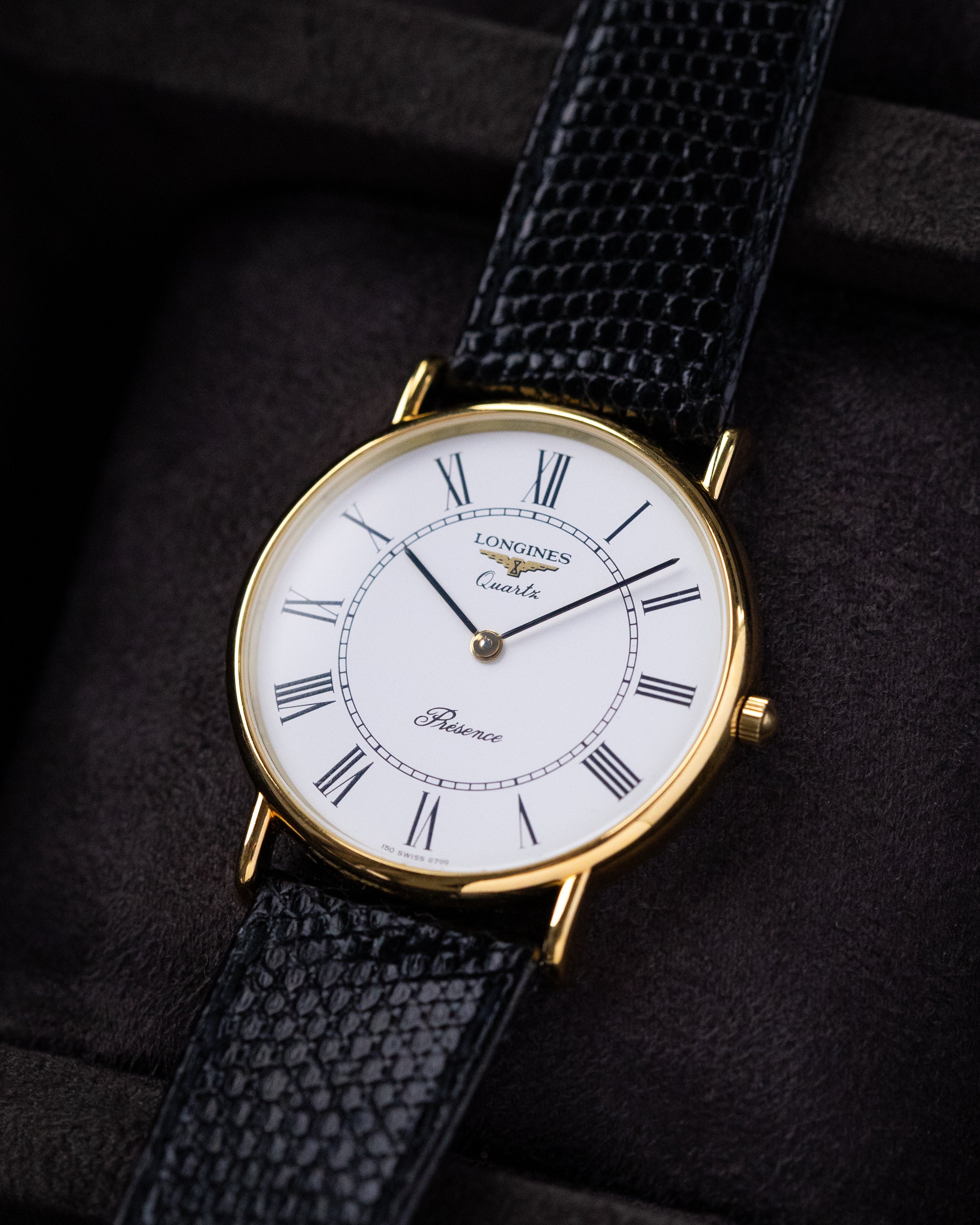 Vintage Longines La Grande Classique Présence Ref. L4.720.2, Quartz Cal. L263.2, Gold Plated, Roman Dial, From 1990s - DuMarko