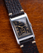 Vintage Longines, Rectangular Steel Tank, Gilded Dial from 1937 - DuMarko