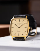 Vintage Longines Swiss Quartz Watch, Check pattern dial from 1970's - DuMarko