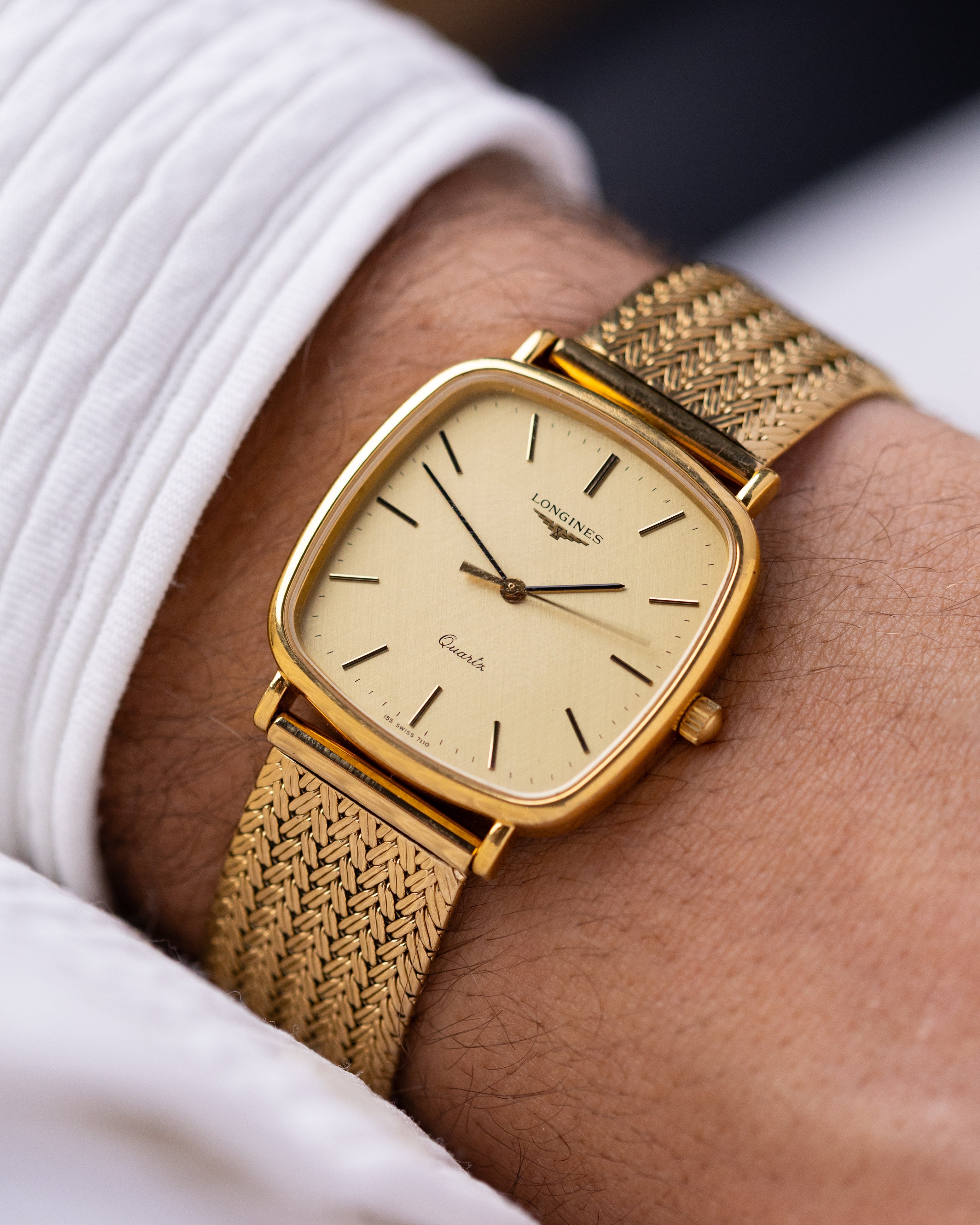 Vintage Longines Swiss Watch, Gold - plated "TV" Case, Quartz Cal. L977.2 from 1970's - DuMarko