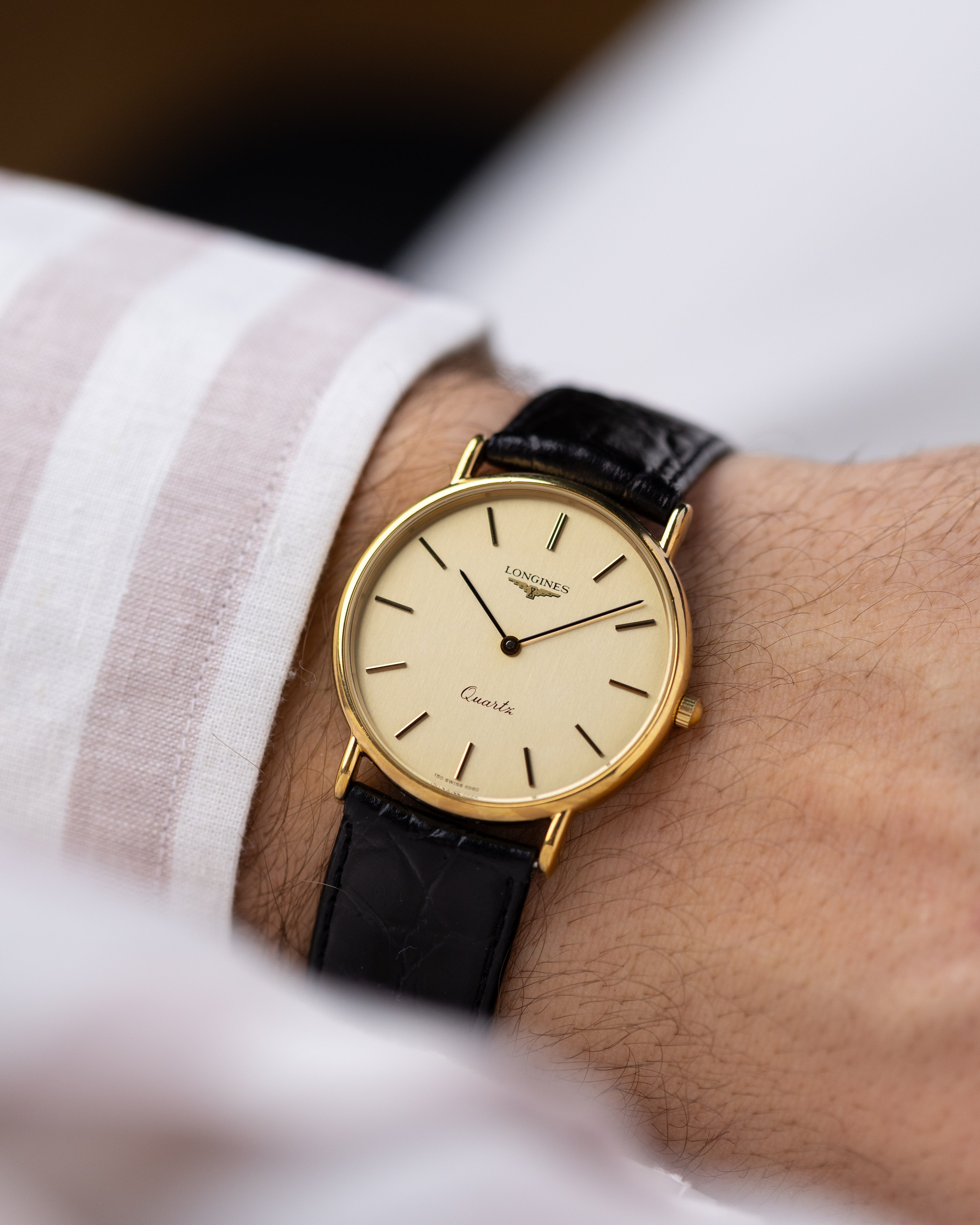 Vintage Longines Swiss Watch, Quartz Movement, Champagne Dial from 1970's - DuMarko