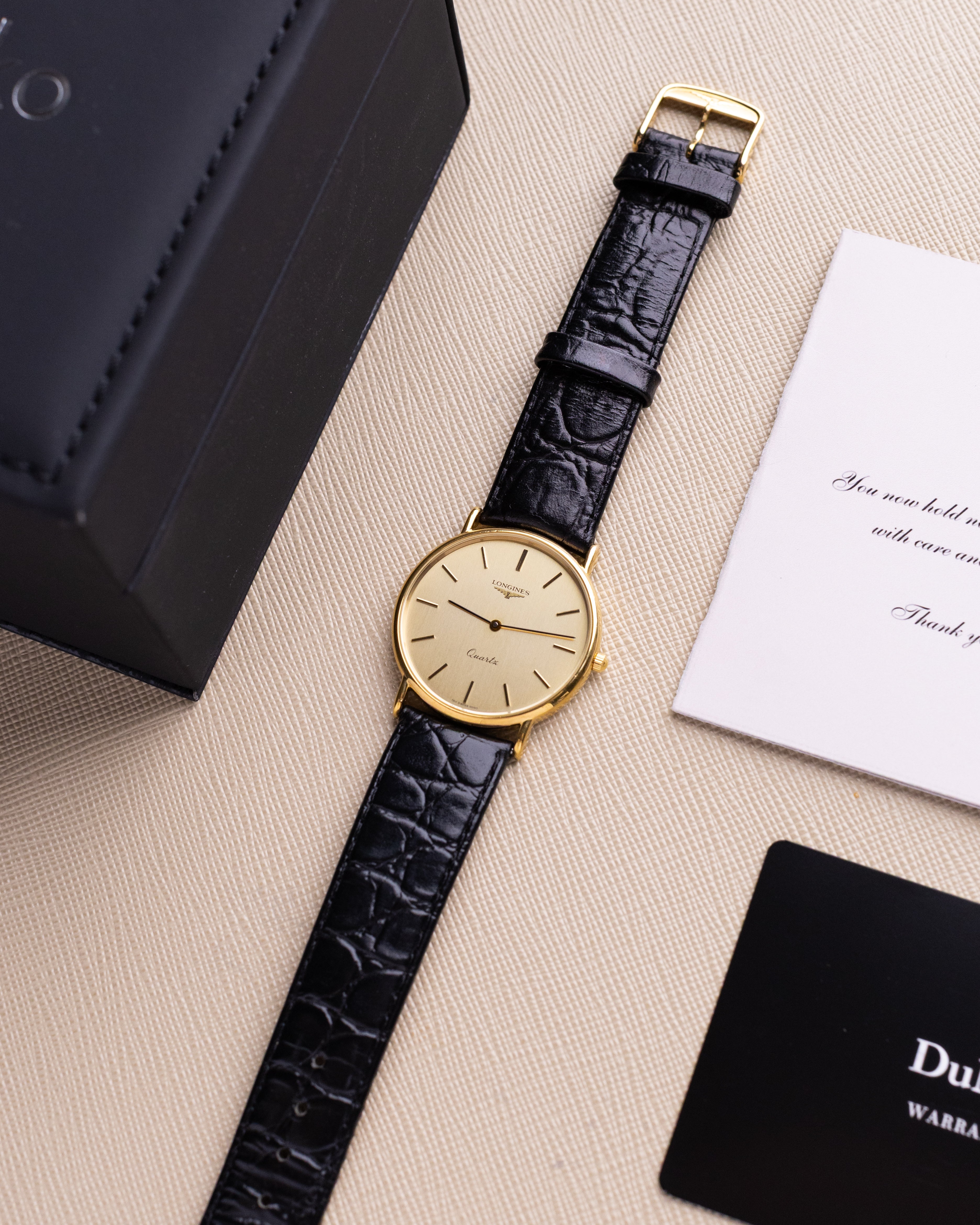 Vintage Longines Swiss Watch, Quartz Movement, Champagne Dial from 1970's - DuMarko