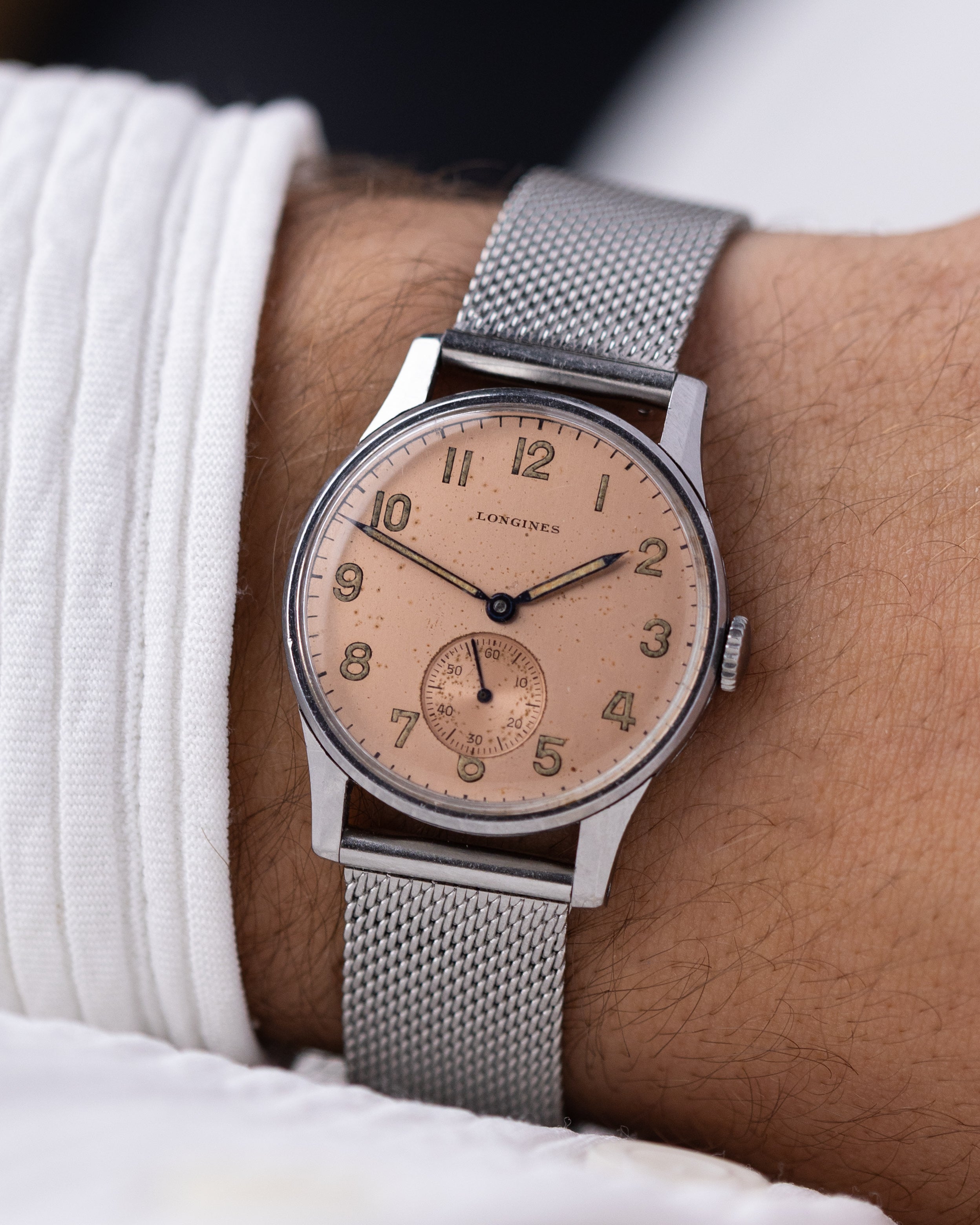 Vintage Longines Swiss Watch, Rare salmon patina dial, Cal. 23M from 1943 - DuMarko