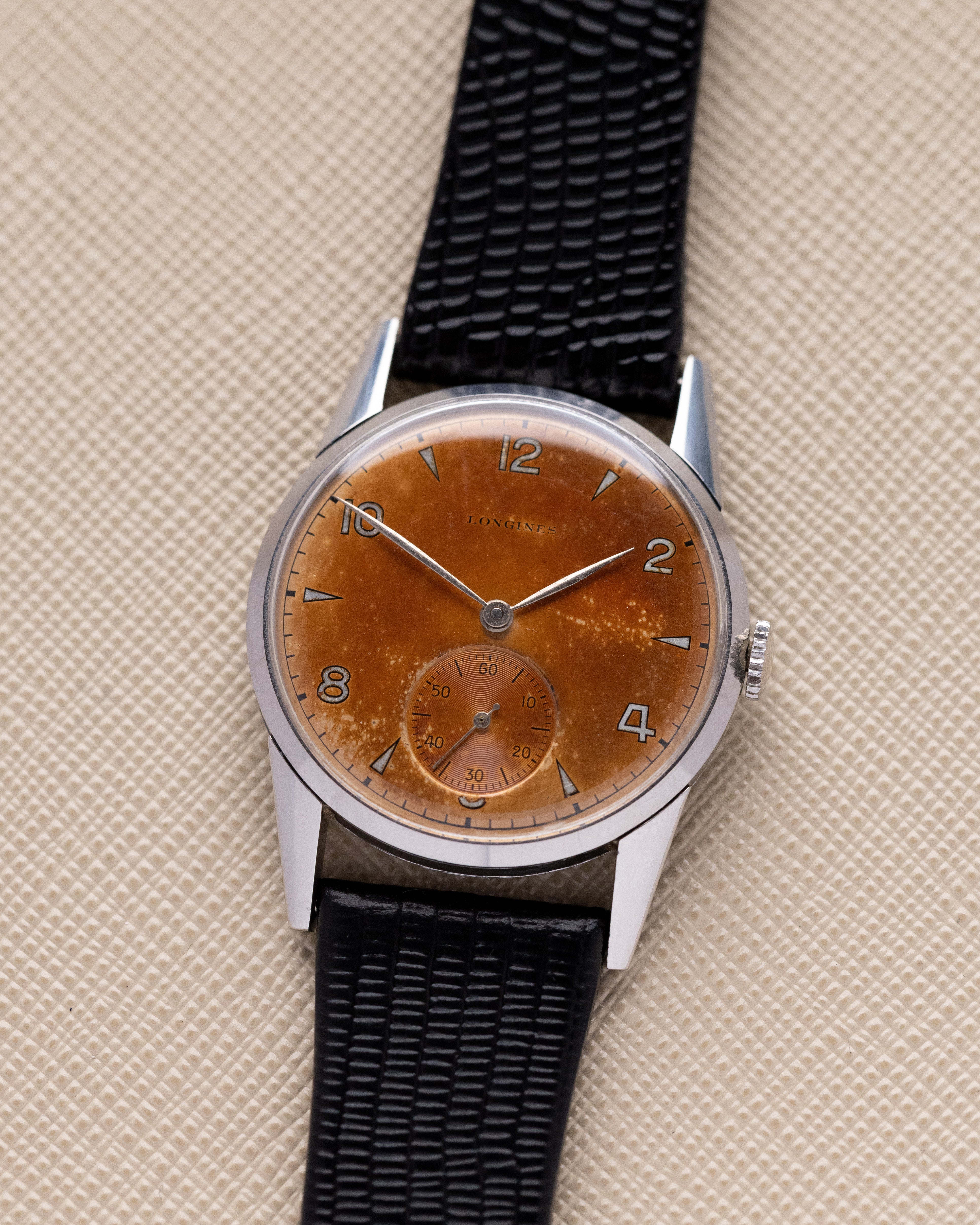 Vintage Longines Swiss watch, Rare Salmon Patina. Dial, Ref. 3500, Cal. 27M from 1947 - DuMarko