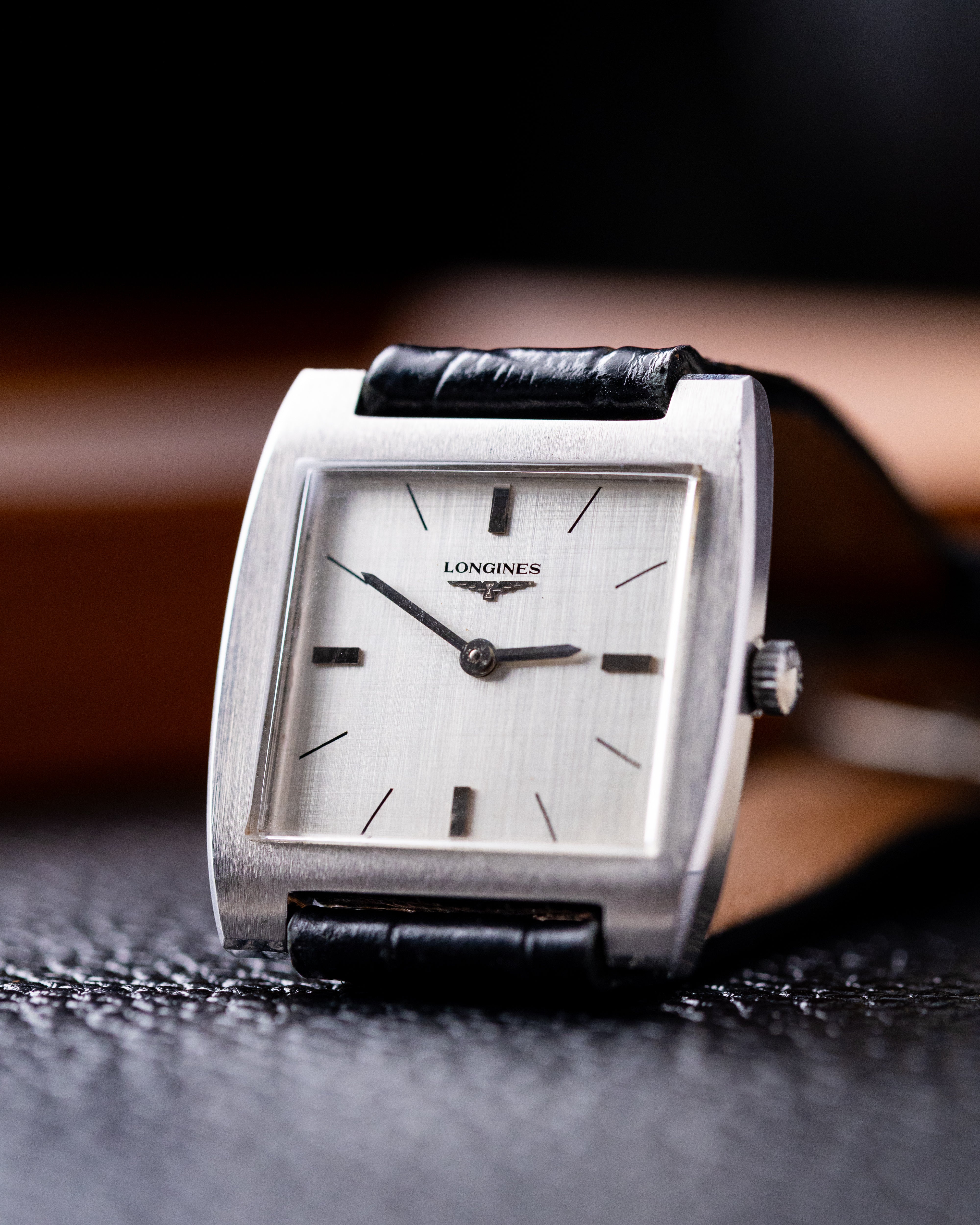 Vintage Longines Swiss Watch, Square Tank, Linen Dial from 1970’s - DuMarko
