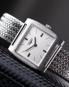 Vintage Longines Swiss Watch, Square Tank, Silver Linen Dial from 1970’s - DuMarko