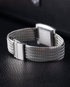 Vintage Longines Swiss Watch, Square Tank, Silver Linen Dial from 1970’s - DuMarko