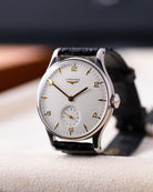 Vintage Longines Swiss Watch, Sub Second, Ref. 48589, Crisp White Dial Cal. 12.68Z Circa 1951 - DuMarko