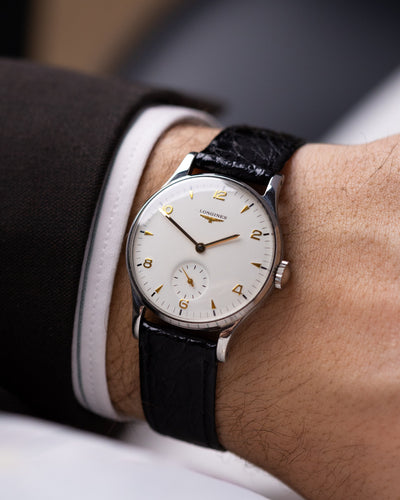 Vintage Longines Sub Second Ref. 48589 crisp white dial Cal. 12.68Z