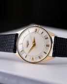 Vintage Longines x Wittnauer, 14K Solid Gold Dress Watch with Guilloché Dial from 1954 - DuMarko