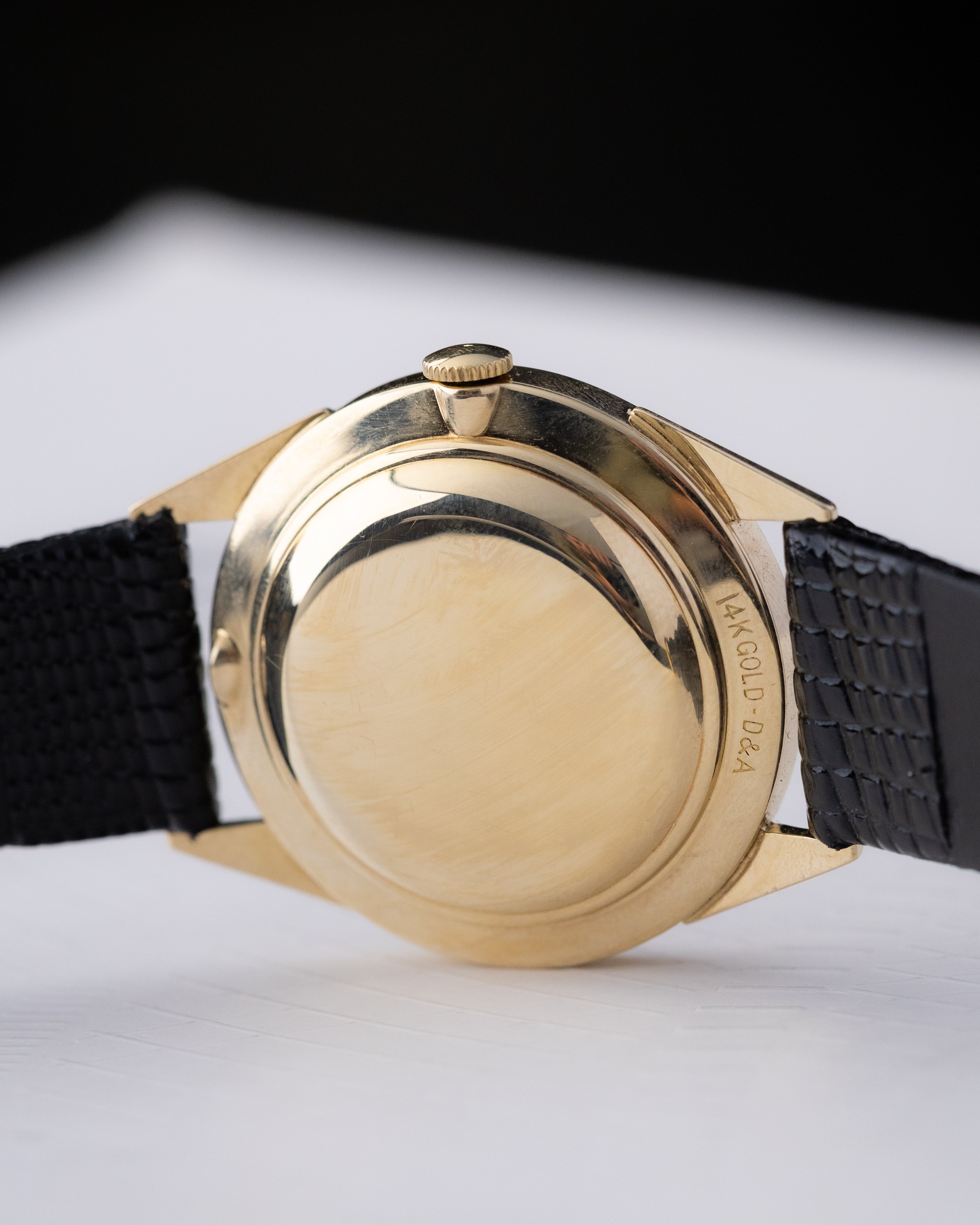 Vintage Longines x Wittnauer, 14K Solid Gold Dress Watch with Guilloché Dial from 1954 - DuMarko