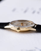 Vintage Longines x Wittnauer, 14K Solid Gold Dress Watch with Guilloché Dial from 1954 - DuMarko