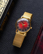 Vintage Luch watch, Unique Red&Black dial, Extra slim, Soviet Watch - DuMarko