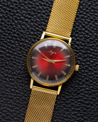 Vintage Luch watch, Unique Red&Black dial, Extra slim, Soviet Watch - DuMarko