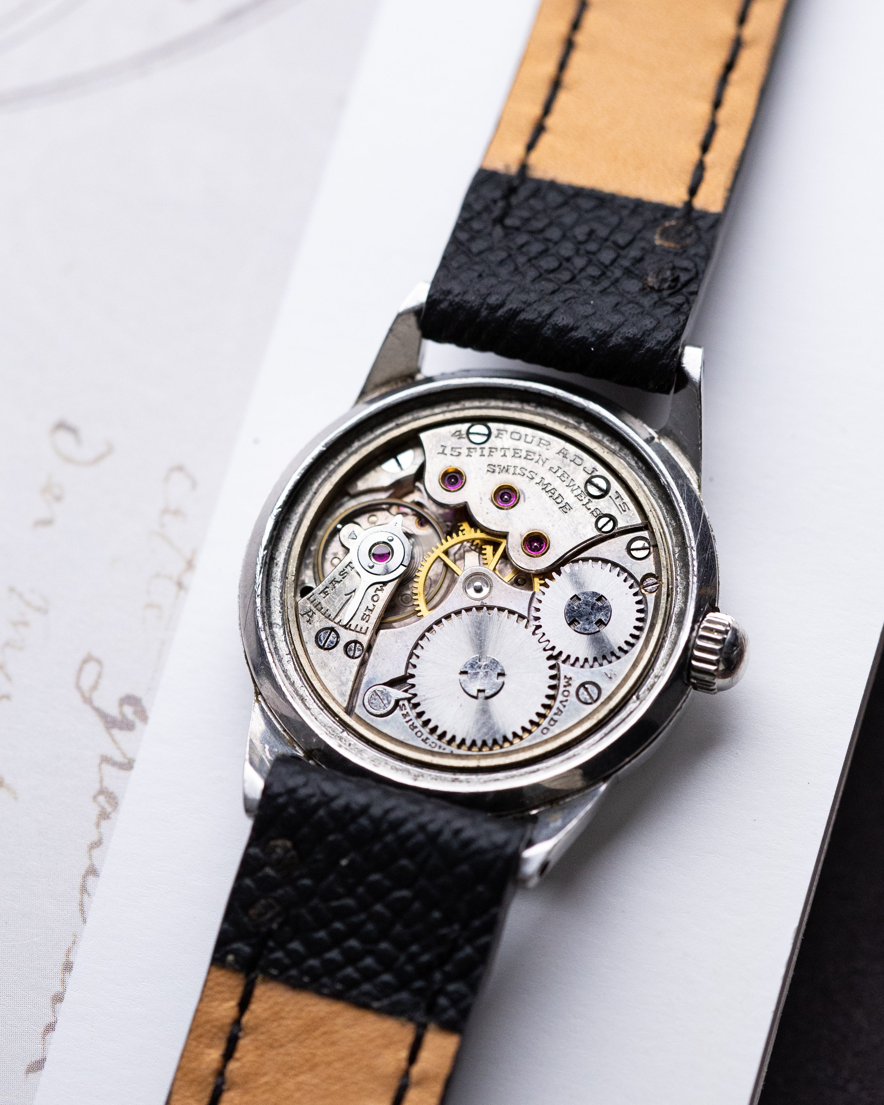 Vintage Movado Borgel Case, Swiss Watch, Two - tone dial from 1940's - DuMarko