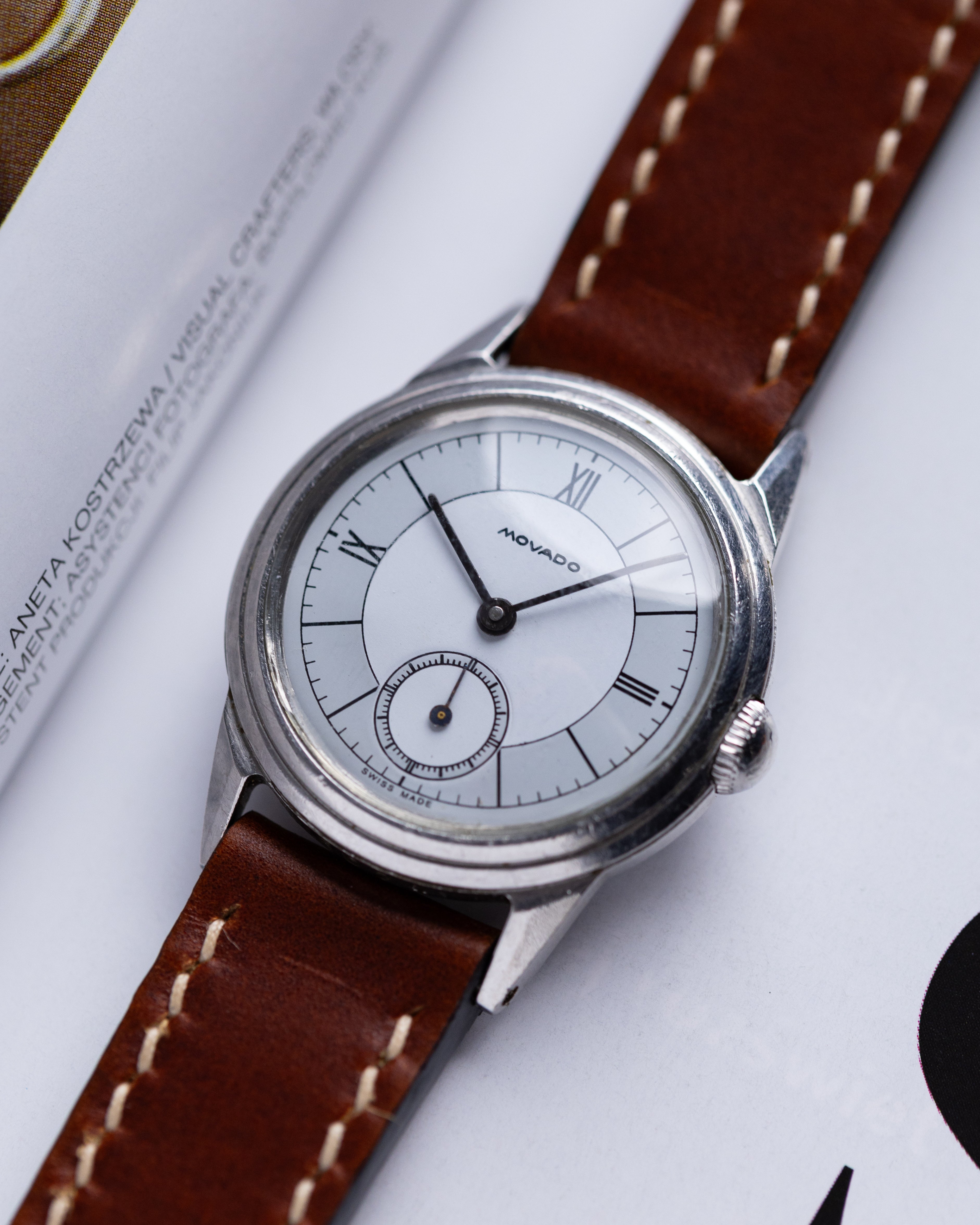 Vintage Movado Borgel Case, Two - tone dial from 1940's - DuMarko