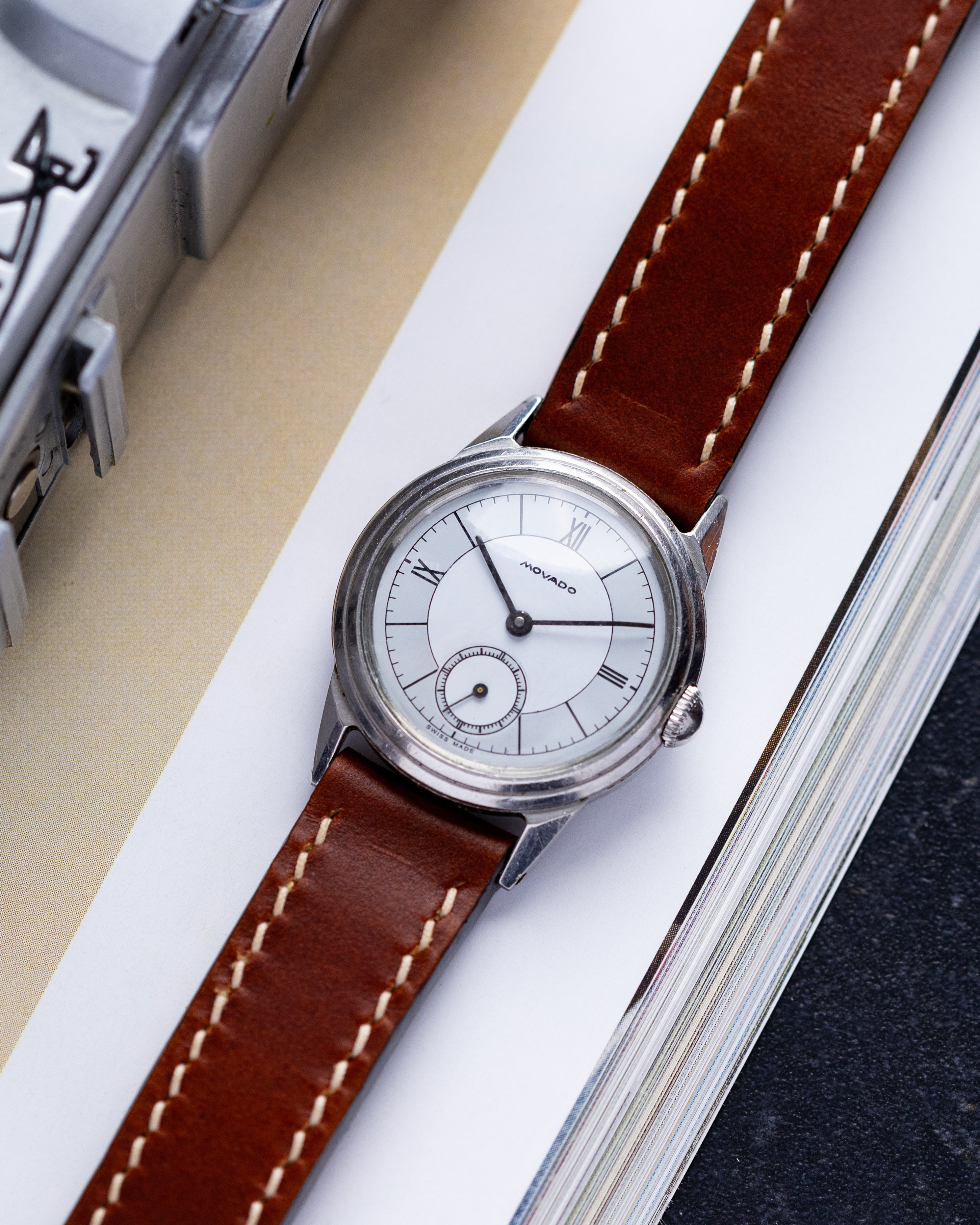Vintage Movado Borgel Case, Two - tone dial from 1940's - DuMarko