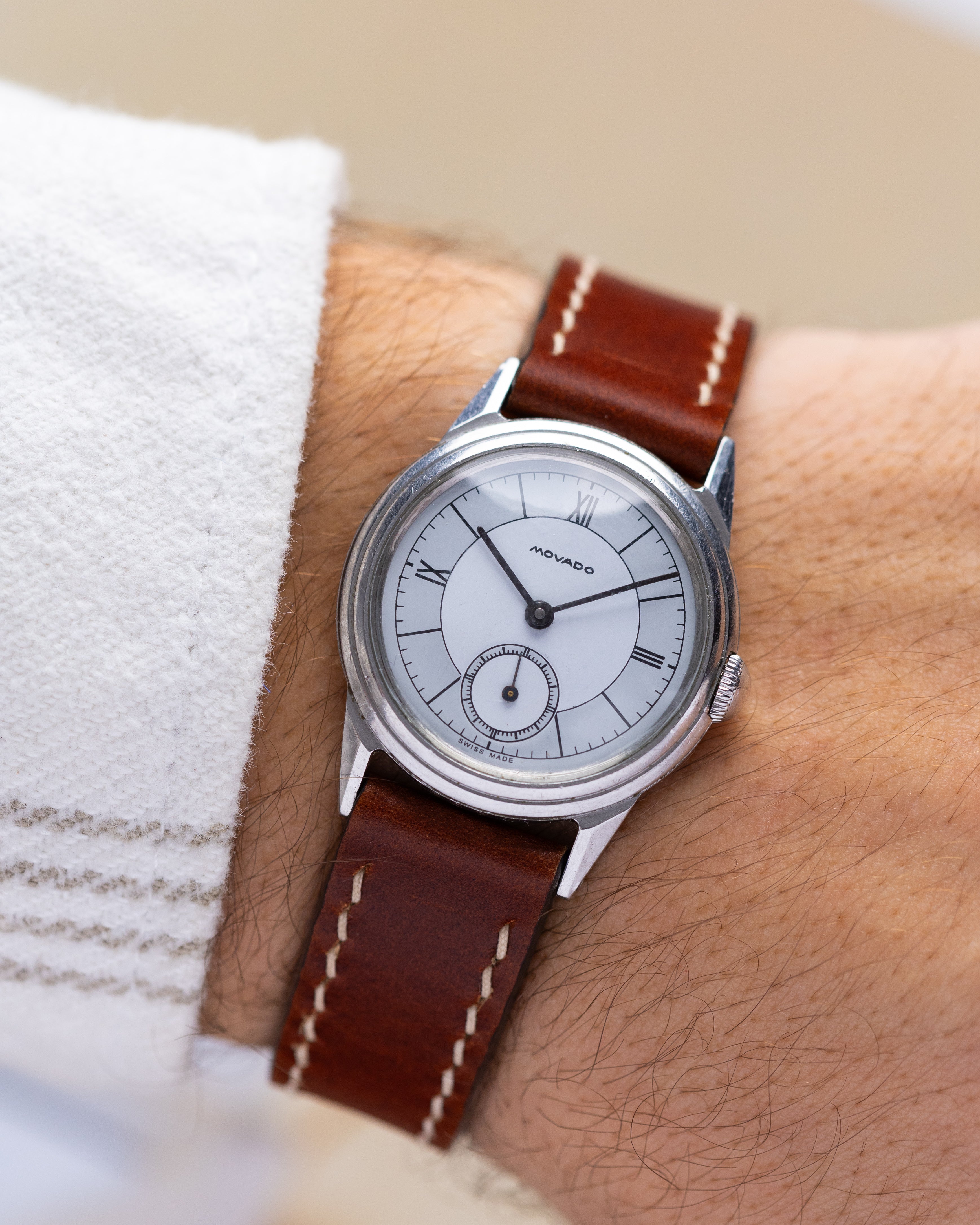 Vintage Movado Borgel Case, Two - tone dial from 1940's - DuMarko