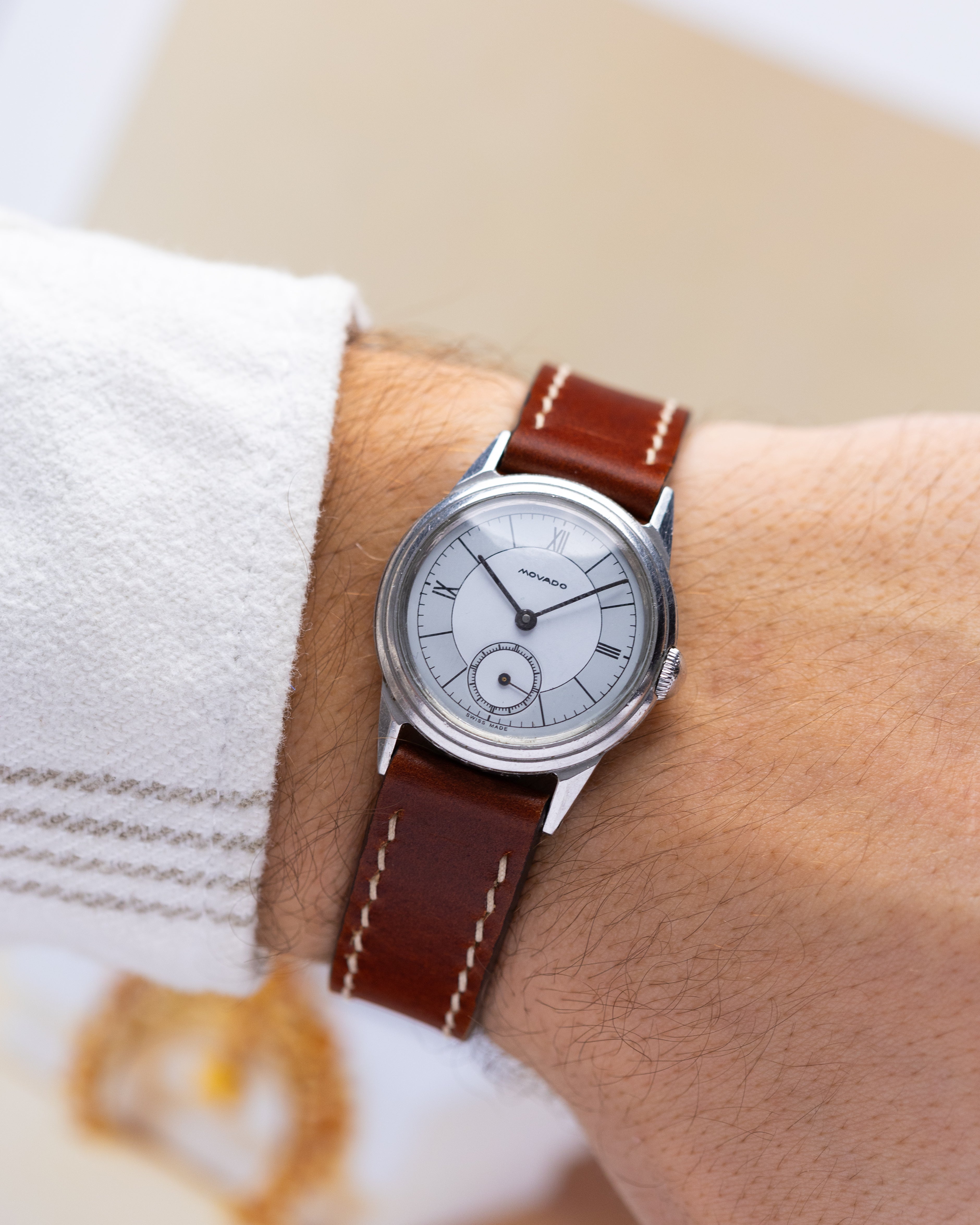 Vintage Movado Borgel Case, Two - tone dial from 1940's - DuMarko