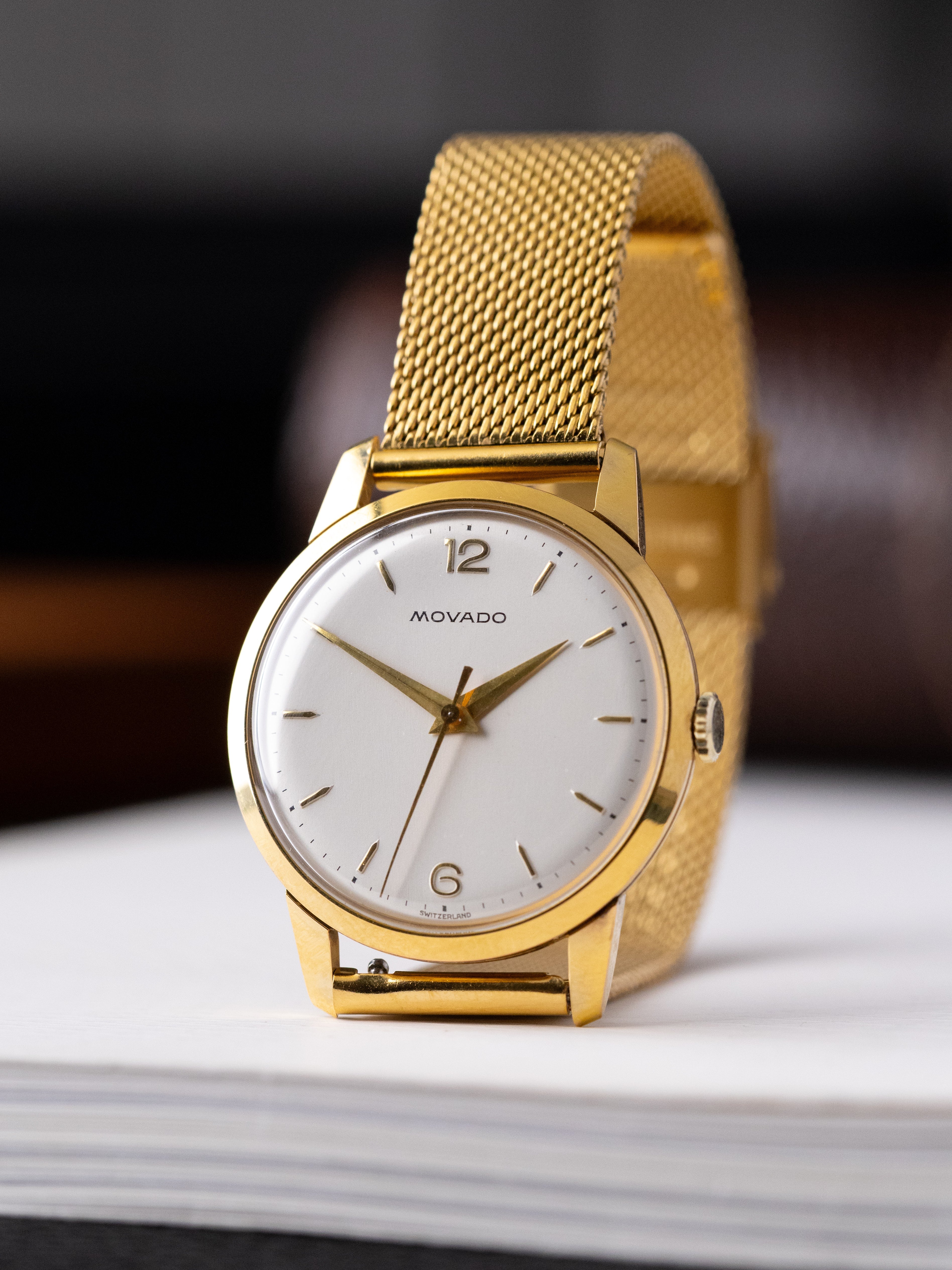 Vintage Movado Dress Watch, Ref. 58295, Gold - Plated Case, Swiss made from 1950s, Original Box - DuMarko