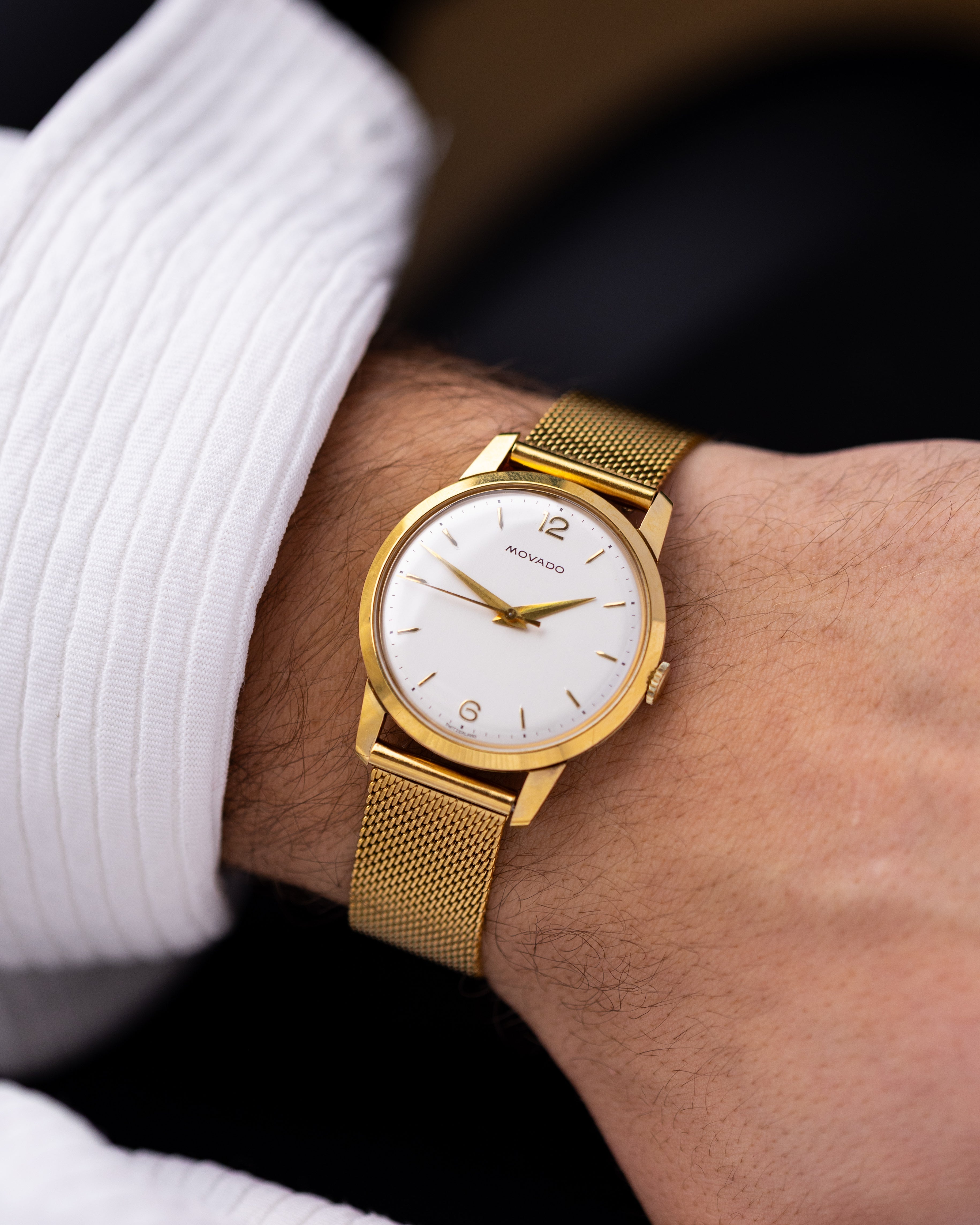 Vintage Movado Dress Watch, Ref. 58295, Gold - Plated Case, Swiss made from 1950s, Original Box - DuMarko