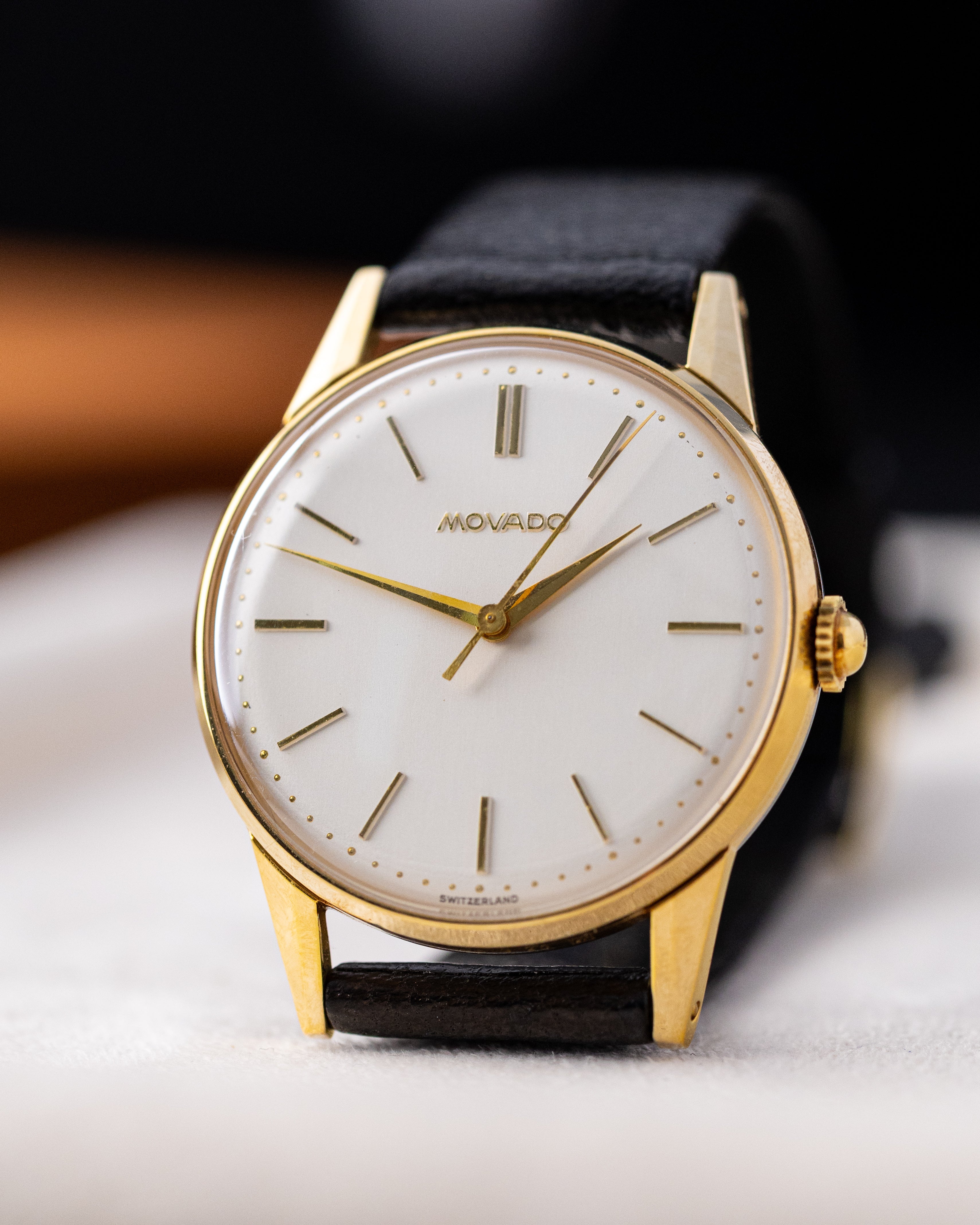 Vintage Movado Manual Wind Swiss Watch, Cal. 3219 with Original Box and Strap - DuMarko