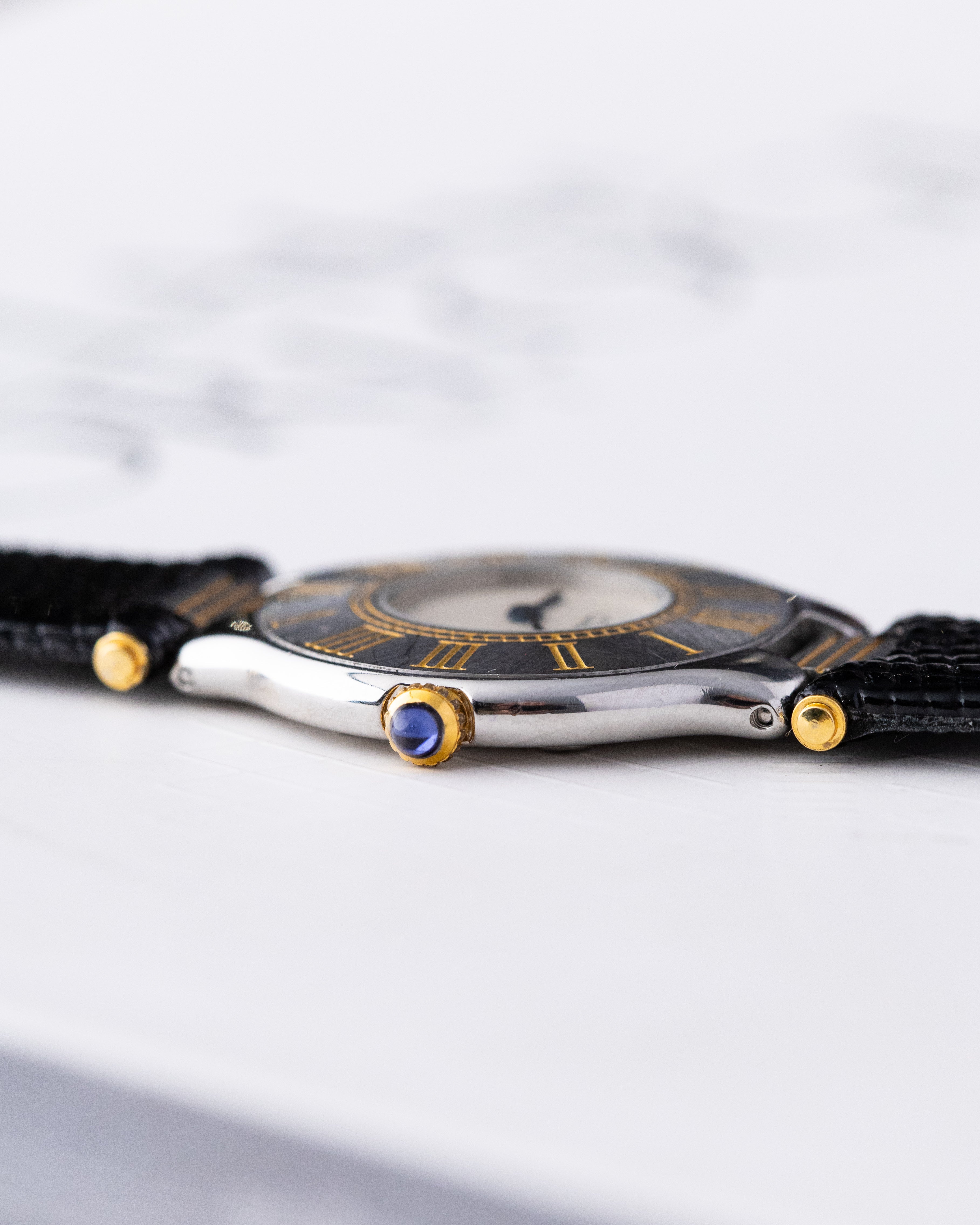 Vintage Must de Cartier 21 Swiss Watch, Two - Tone Dial with Roman Numerals from 1980's - DuMarko