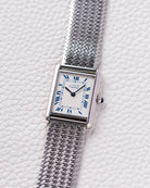 Vintage Must de Cartier Tank, Ref. 690006, Silver & Rhodium Case, Blue Roman Numerals, Quartz from 1990's - DuMarko