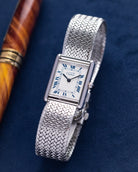 Vintage Must de Cartier Tank, Ref. 690006, Silver & Rhodium Case, Blue Roman Numerals, Quartz from 1990's - DuMarko