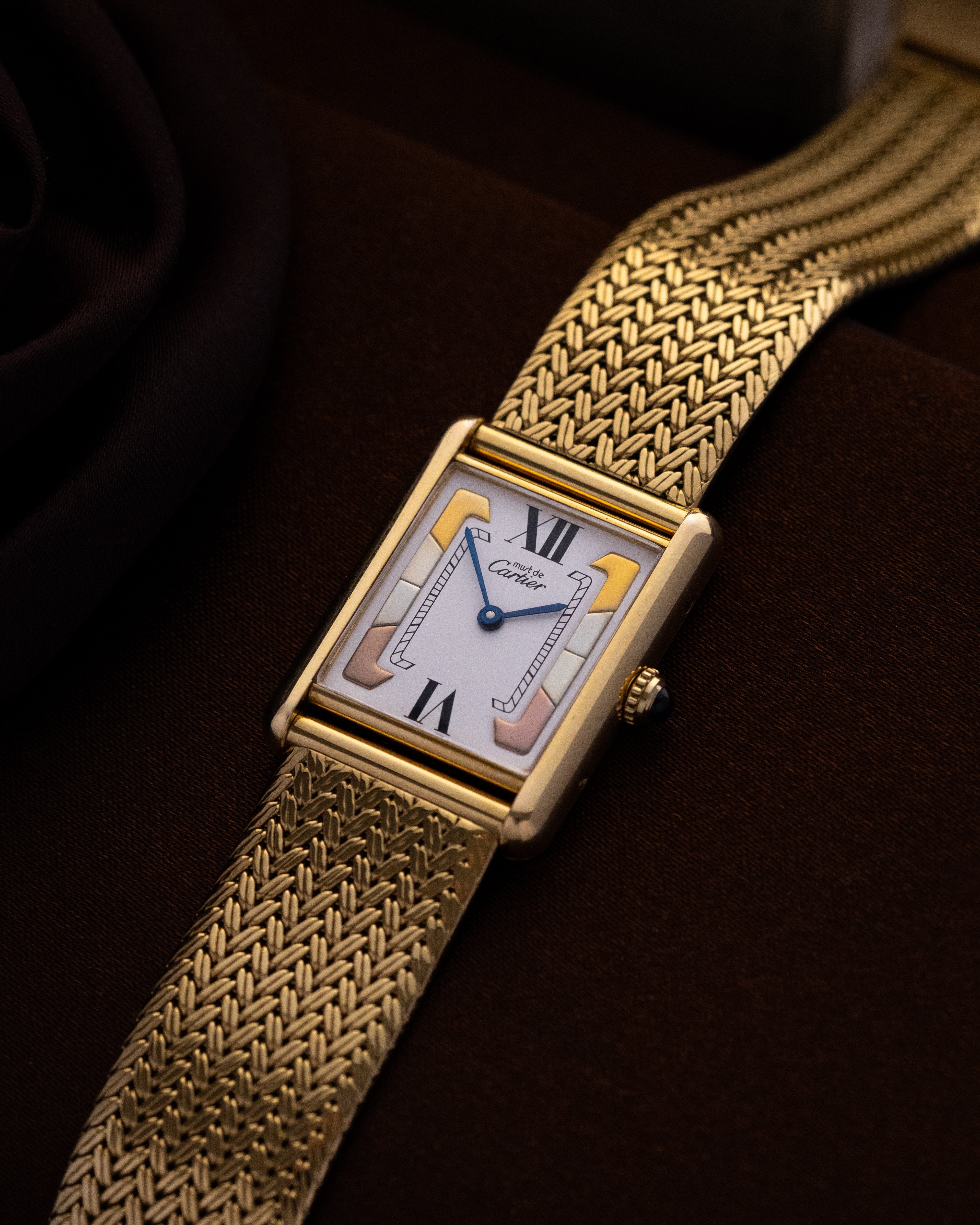 Vintage Must de Cartier Tank, Trinity Dial, Ref. 590005, Swiss Quartz Watch - DuMarko