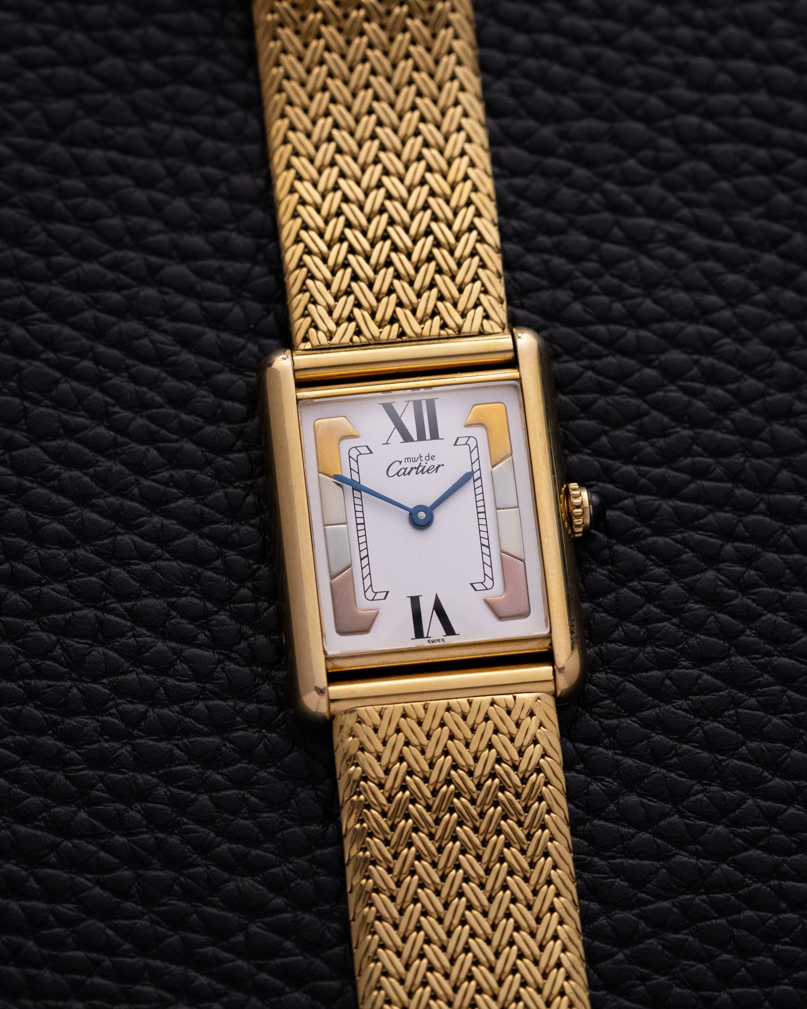 Vintage Must de Cartier Tank, Trinity Dial, Ref. 590005, Swiss Quartz Watch - DuMarko