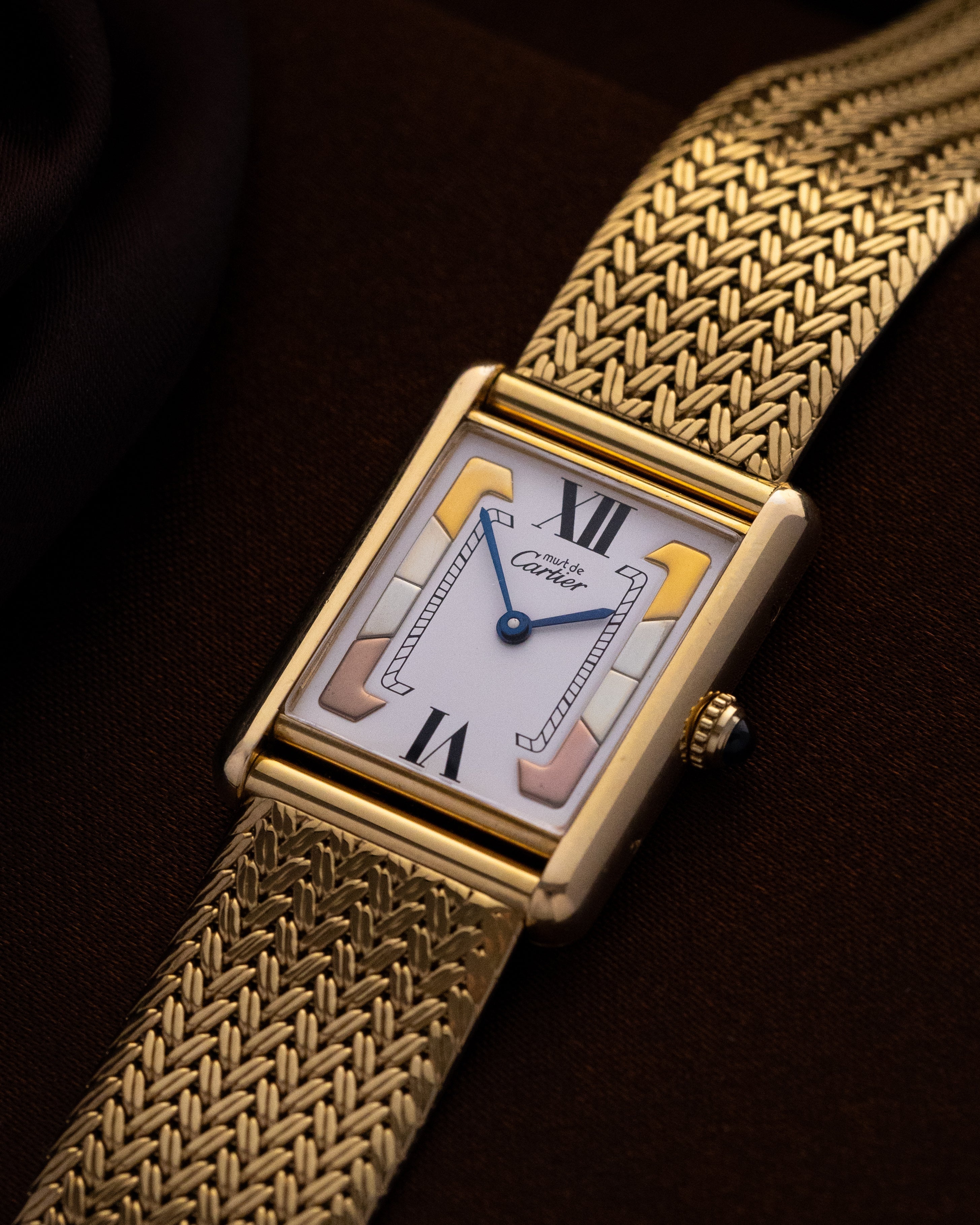 Vintage Must de Cartier Tank, Trinity Dial, Ref. 590005, Swiss Quartz Watch - DuMarko