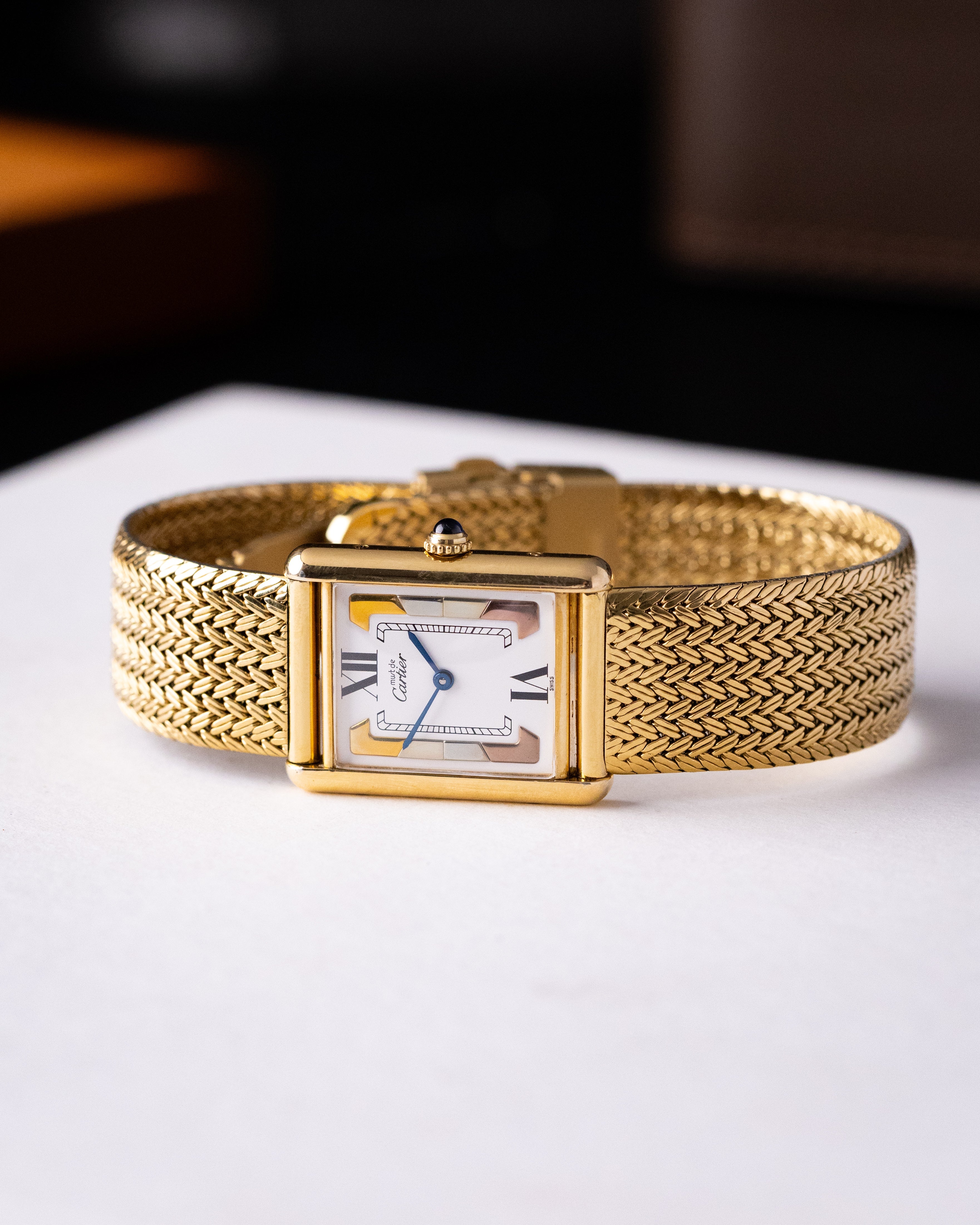 Vintage Must de Cartier Tank, Trinity Dial, Ref. 590005, Swiss Quartz Watch - DuMarko