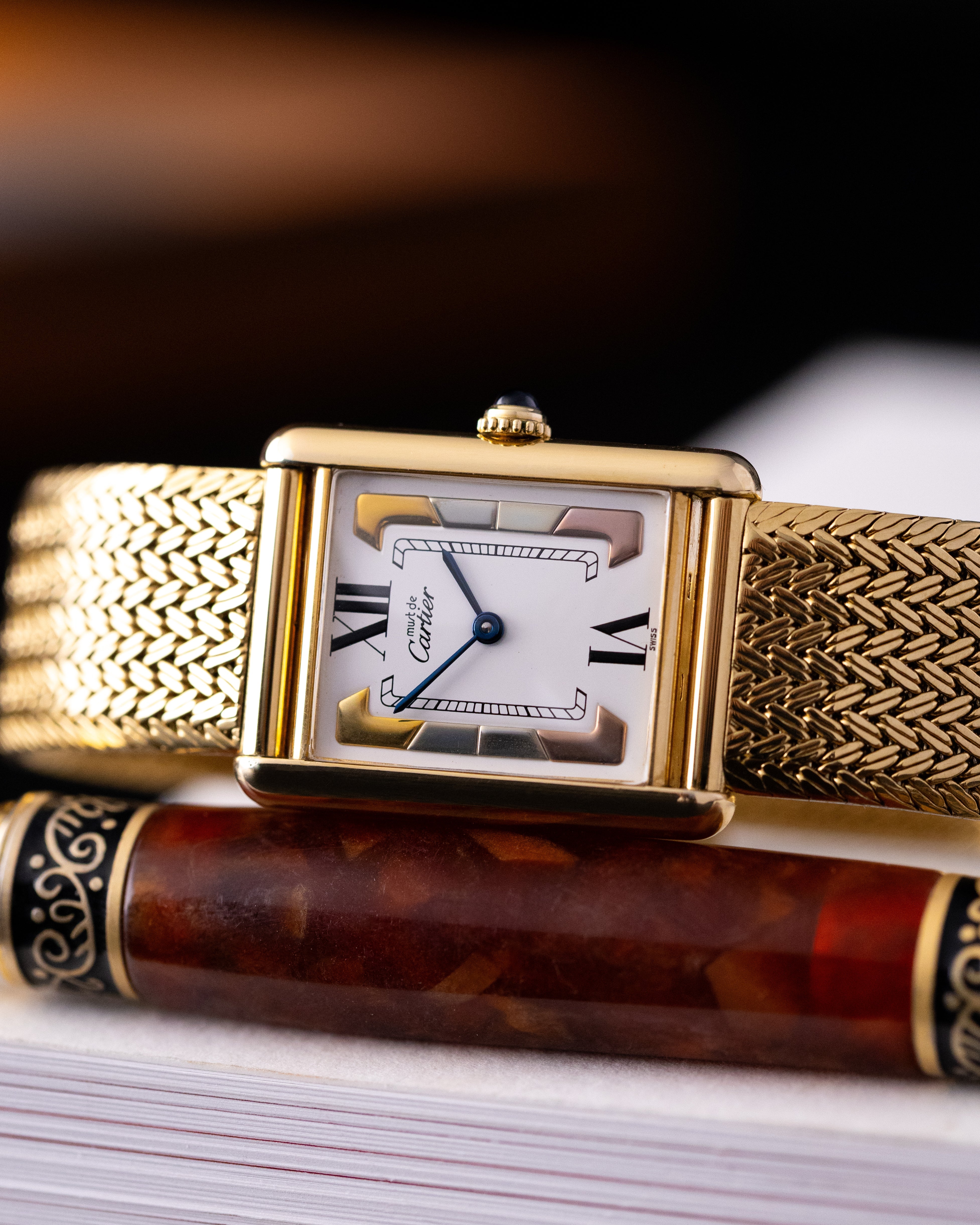 Vintage Must de Cartier Tank, Trinity Dial, Ref. 590005, Swiss Quartz Watch - DuMarko