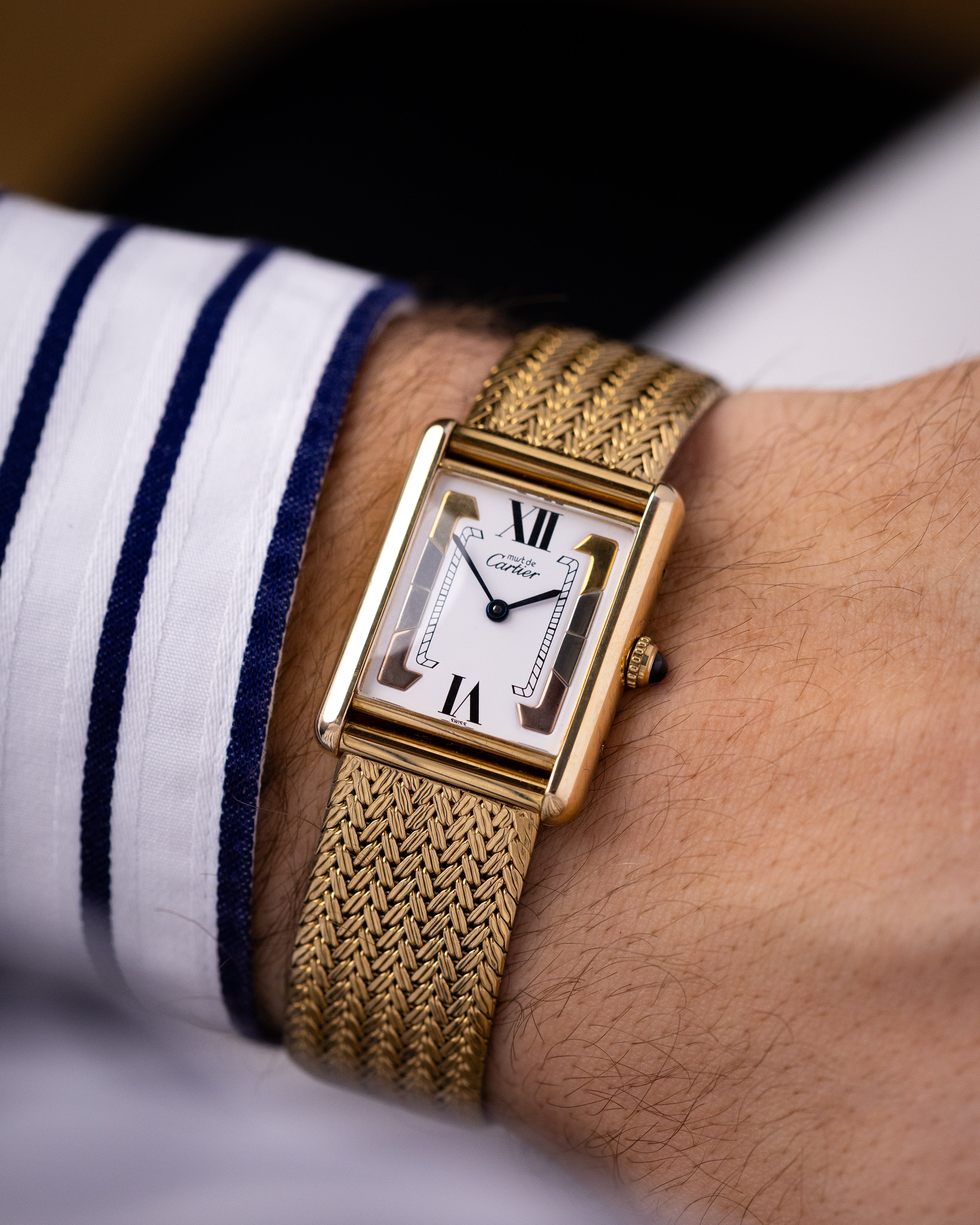 Vintage Must de Cartier Tank, Trinity Dial, Ref. 590005, Swiss Quartz Watch - DuMarko