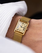 Vintage Must de Cartier Tank Vermeil, Lemon Dial with roman numerals, Ref. 6 81006 from 1980s, with original documents. - DuMarko