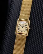 Vintage Must de Cartier Tank Vermeil, Lemon Dial with roman numerals, Ref. 6 81006 from 1980s, with original documents. - DuMarko