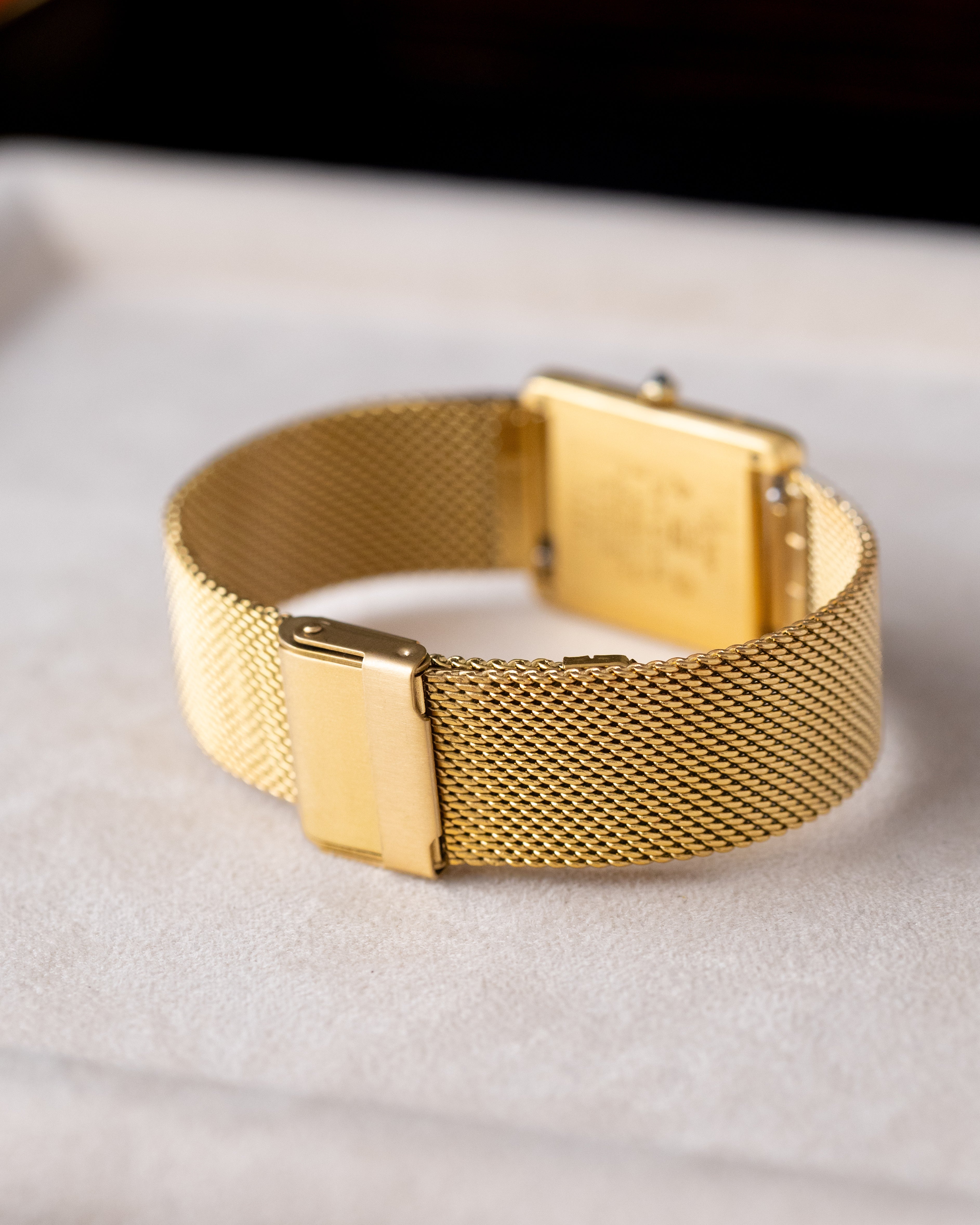 Vintage Must de Cartier Tank Vermeil, Lemon Dial with roman numerals, Ref. 6 81006 from 1980s, with original documents. - DuMarko