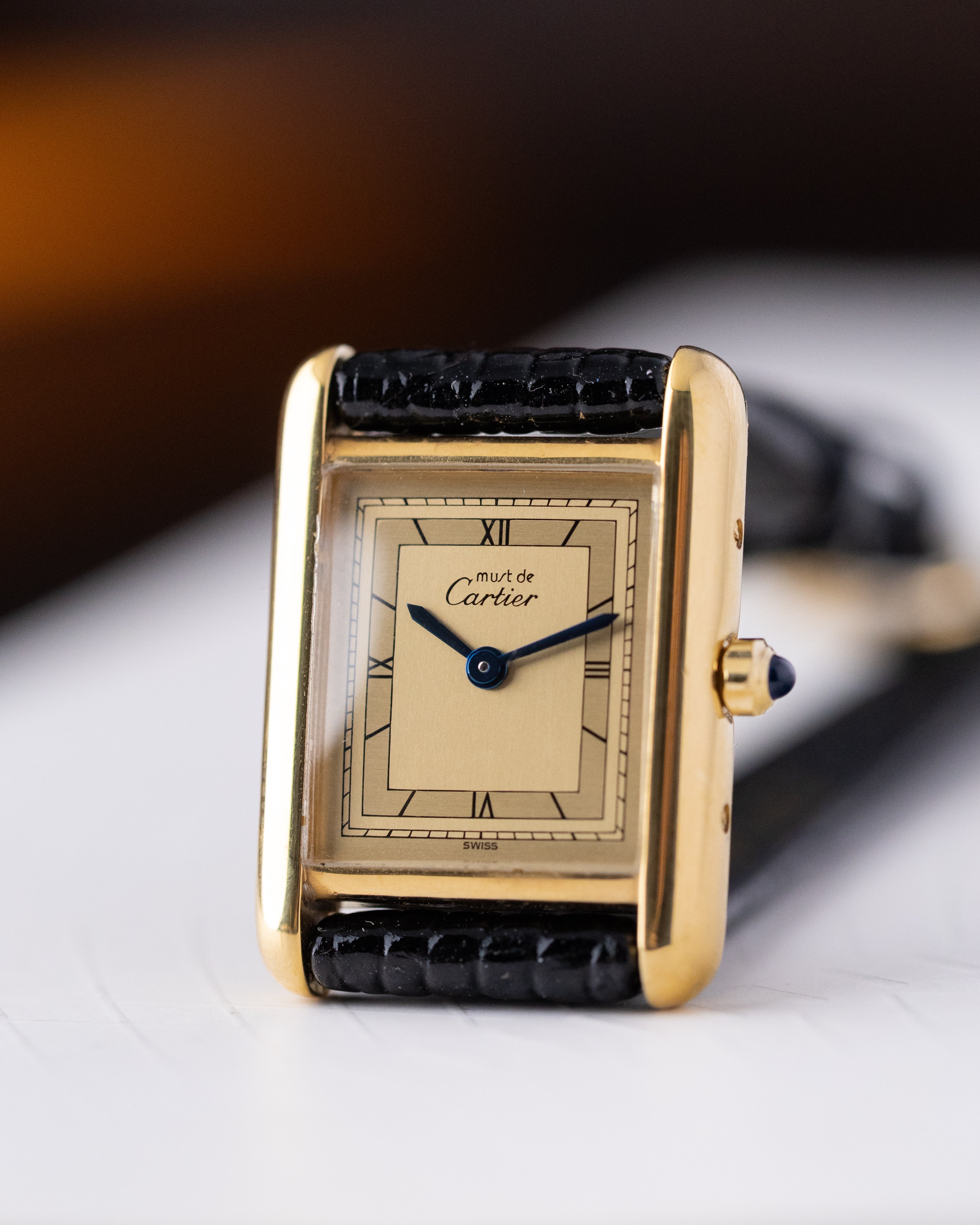Vintage Must de Cartier Tank Vermeil Ref. 3 66001, Art Deco, Two - tone Lemon Dial from 1980’s - DuMarko