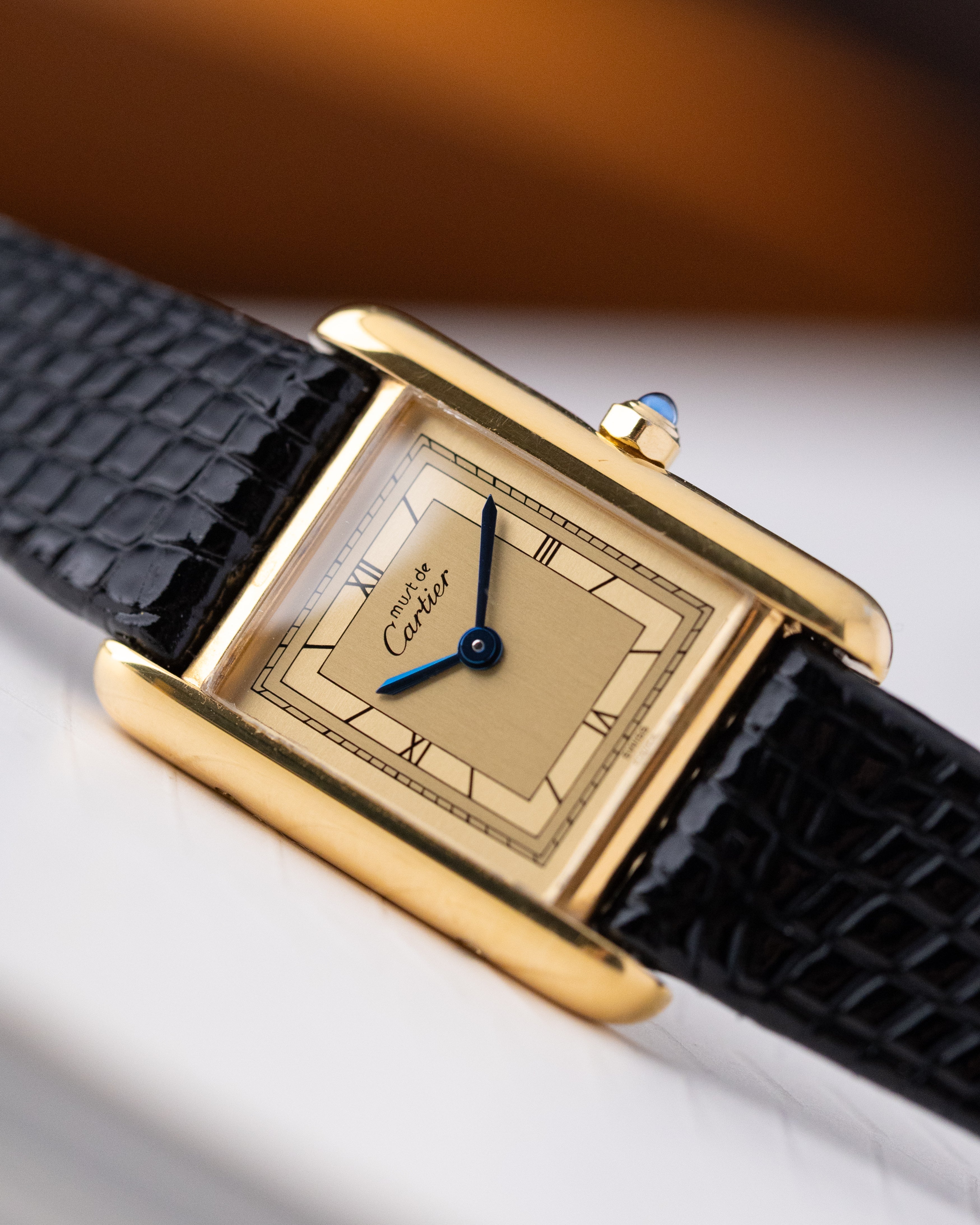 Vintage Must de Cartier Tank Vermeil Ref. 3 66001, Art Deco, Two - tone Lemon Dial from 1980’s - DuMarko