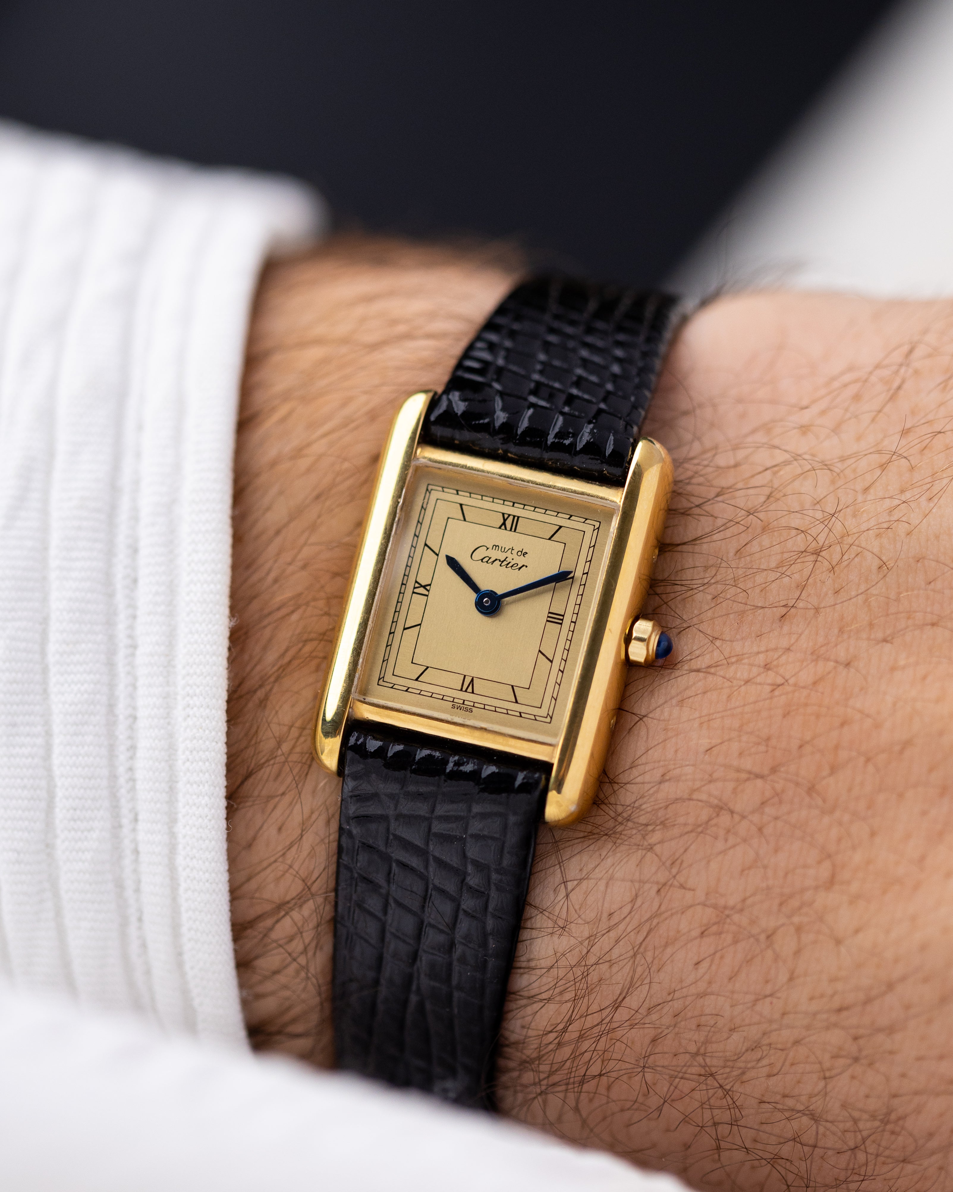 Vintage Must de Cartier Tank Vermeil Ref. 3 66001, Art Deco, Two - tone Lemon Dial from 1980’s - DuMarko