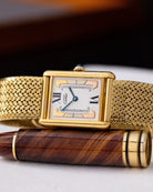 Vintage Must de Cartier Tank Vermeil, Trinity Dial, Ref. 590005, Swiss Quartz Watch - DuMarko